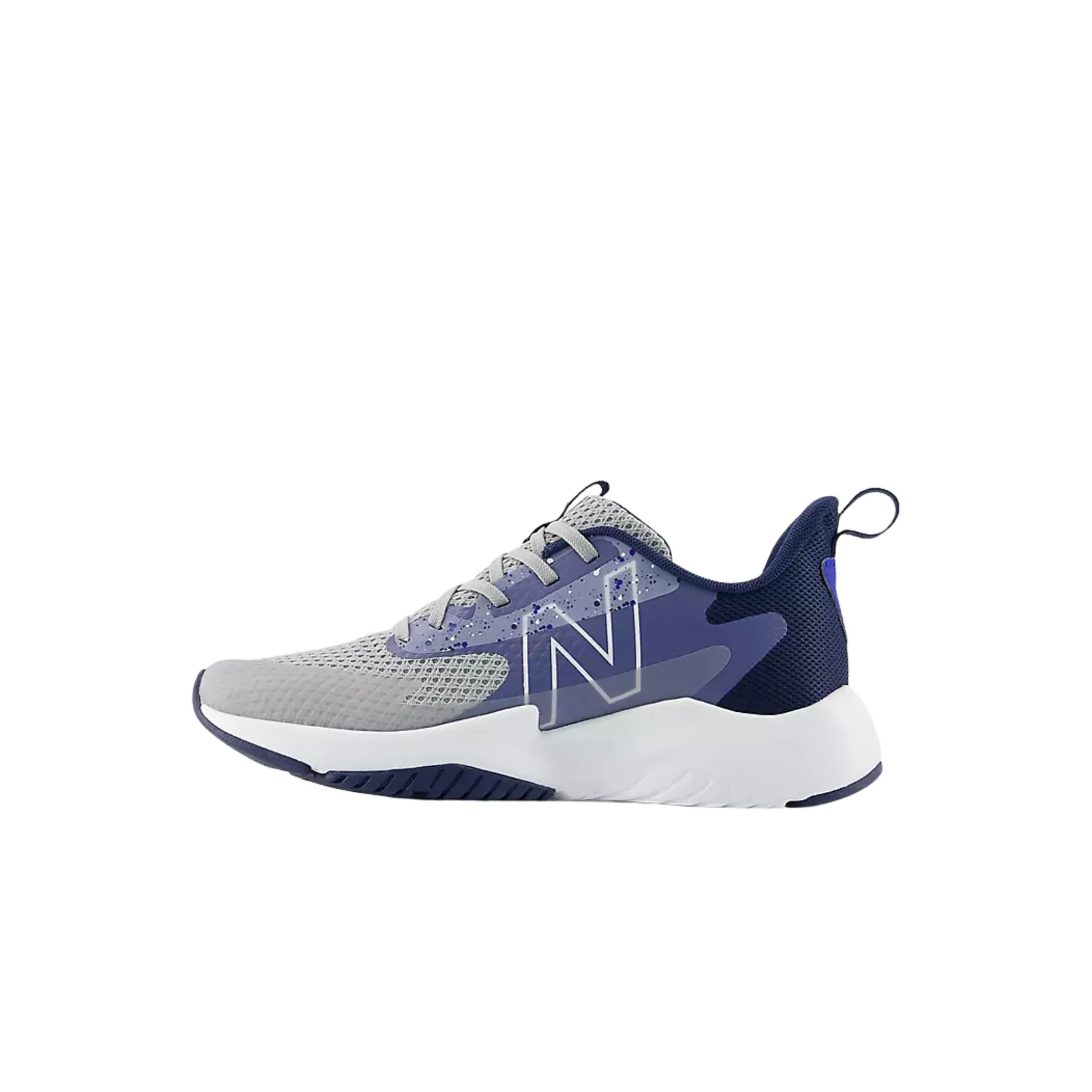 New Balance Big Kids' Rave Run v2 Lace Shoes - Raincloud with Dream State and NB Navy - Image 2