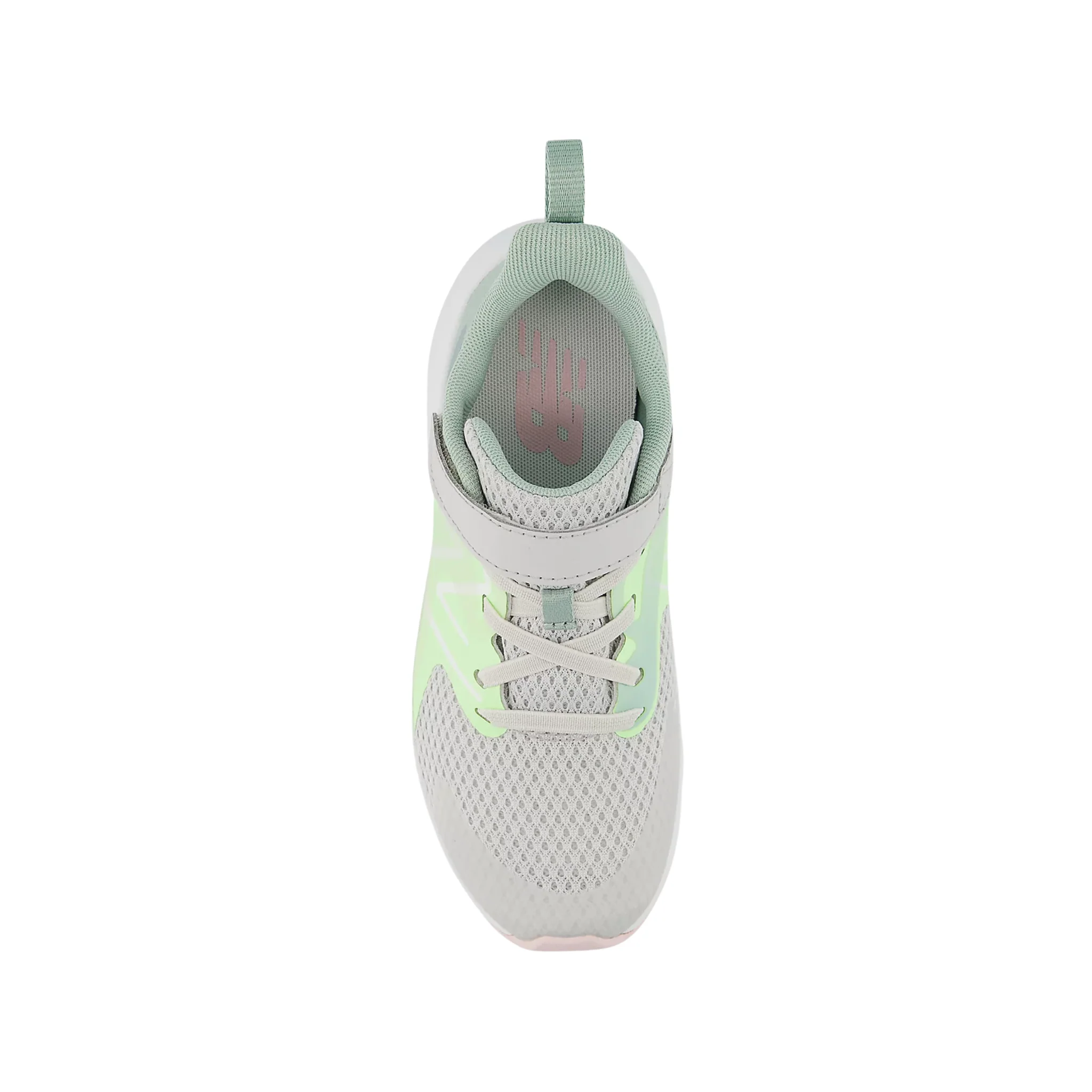 New Balance Kids' Rave Run v2 Bungee Lace With Top Strap Shoes - Grey Matter With Mint Flash And Mosaic Green - Image 3