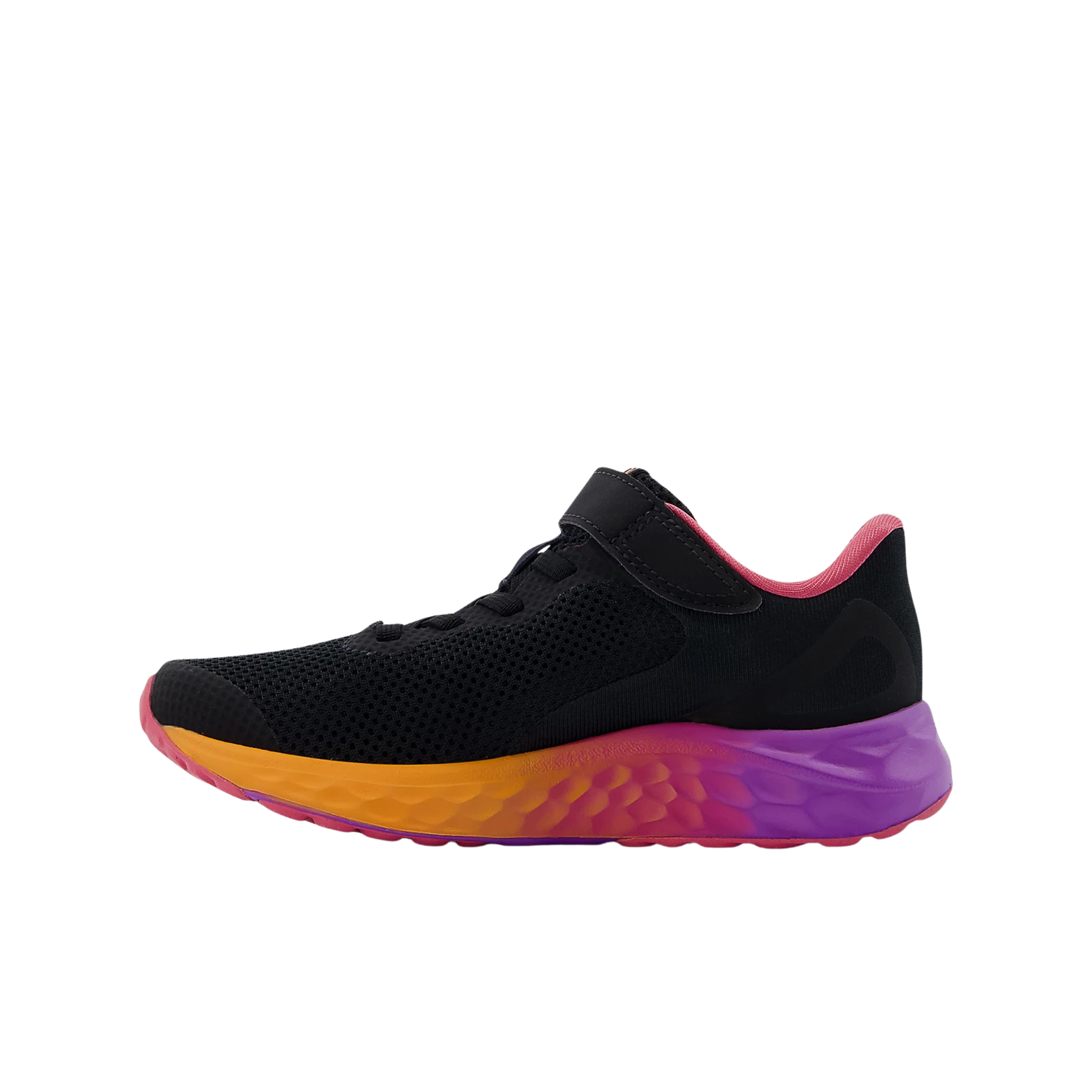 New Balance Little Kids' Fresh Foam Arishi v4 Bungee Lace With Top Strap Shoes - Black With Passion Fruit And Dragon Berry - Image 2
