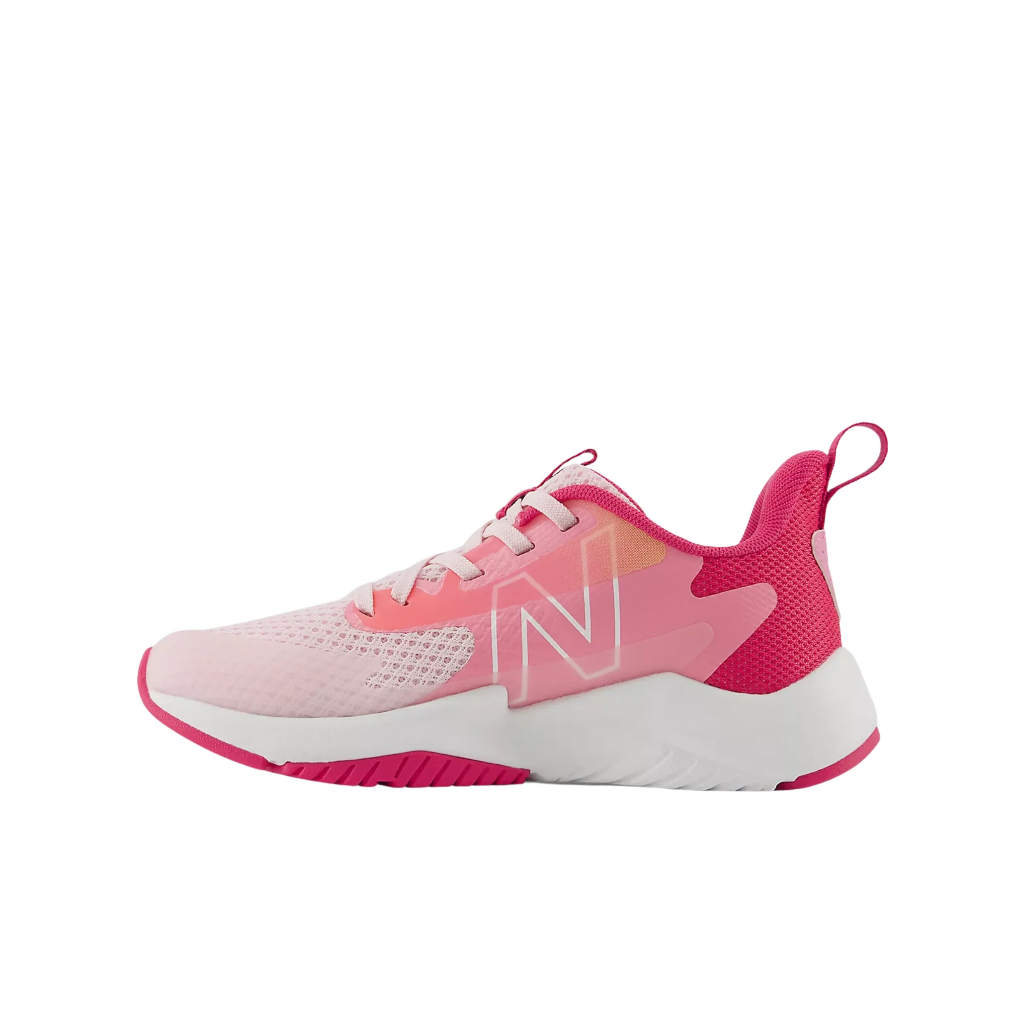 New Balance Little Kids' Rave Run v2 Shoes - Rose Sugar With Carnival Pink And Signal Pink - Image 2