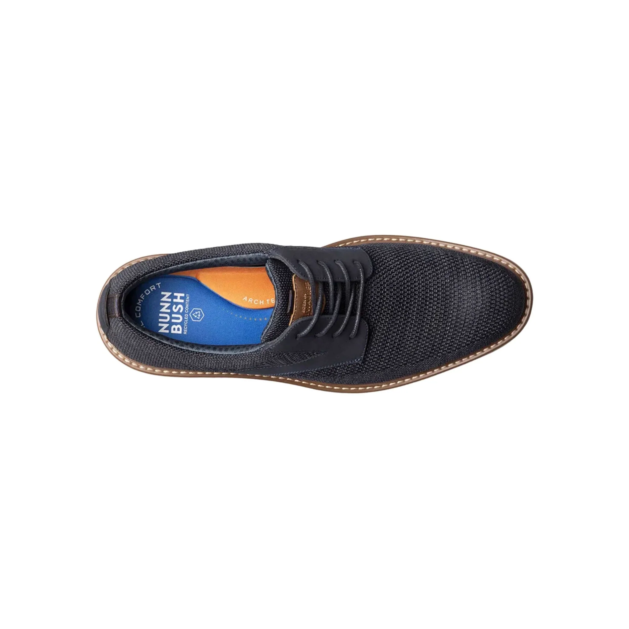 Nunn Bush Men's Griff Knit Plain Toe Oxford Shoes - Navy - Image 6