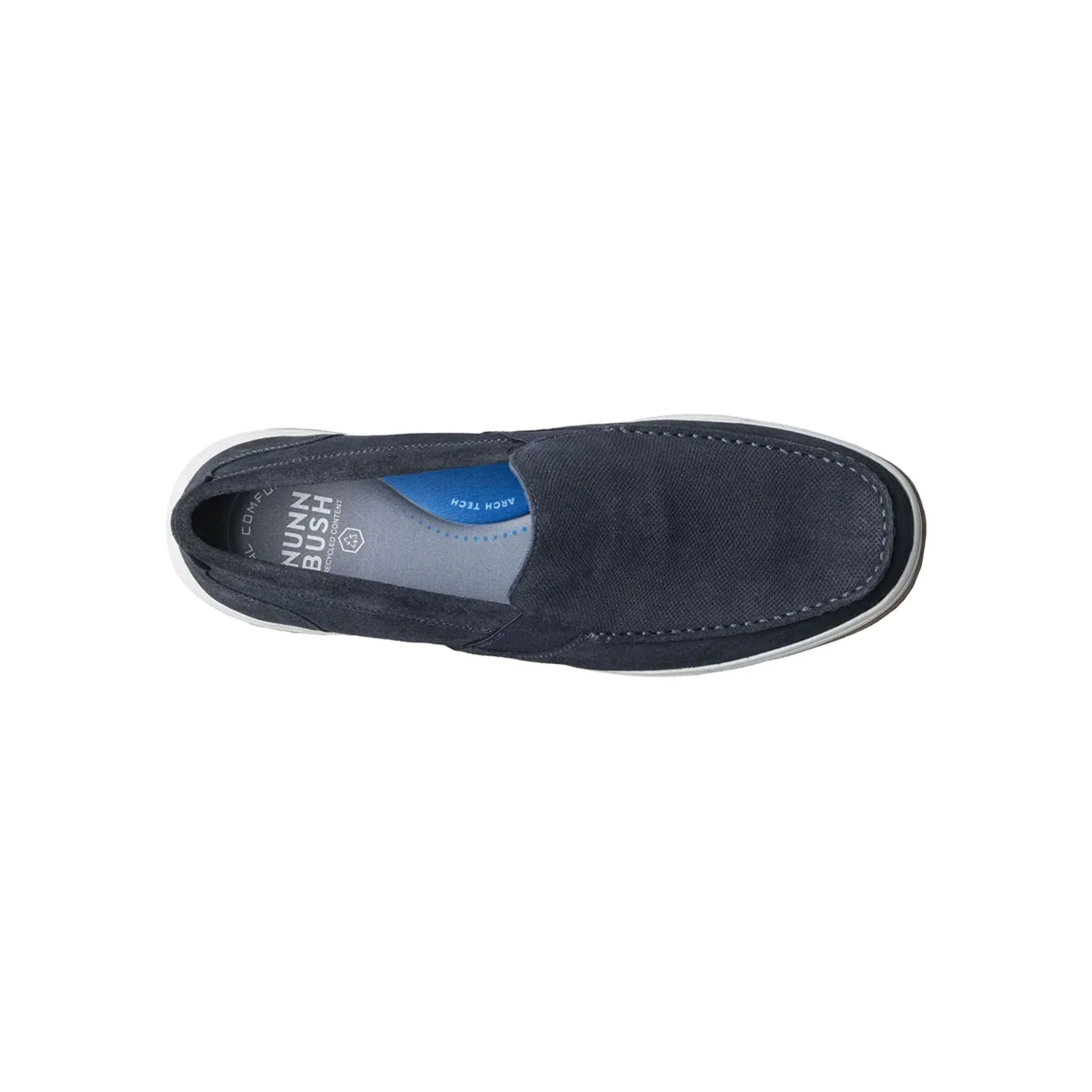 Nunn Bush Men's Luca Suede Moc Toe Venetian Slip On Shoes - Navy - Image 6