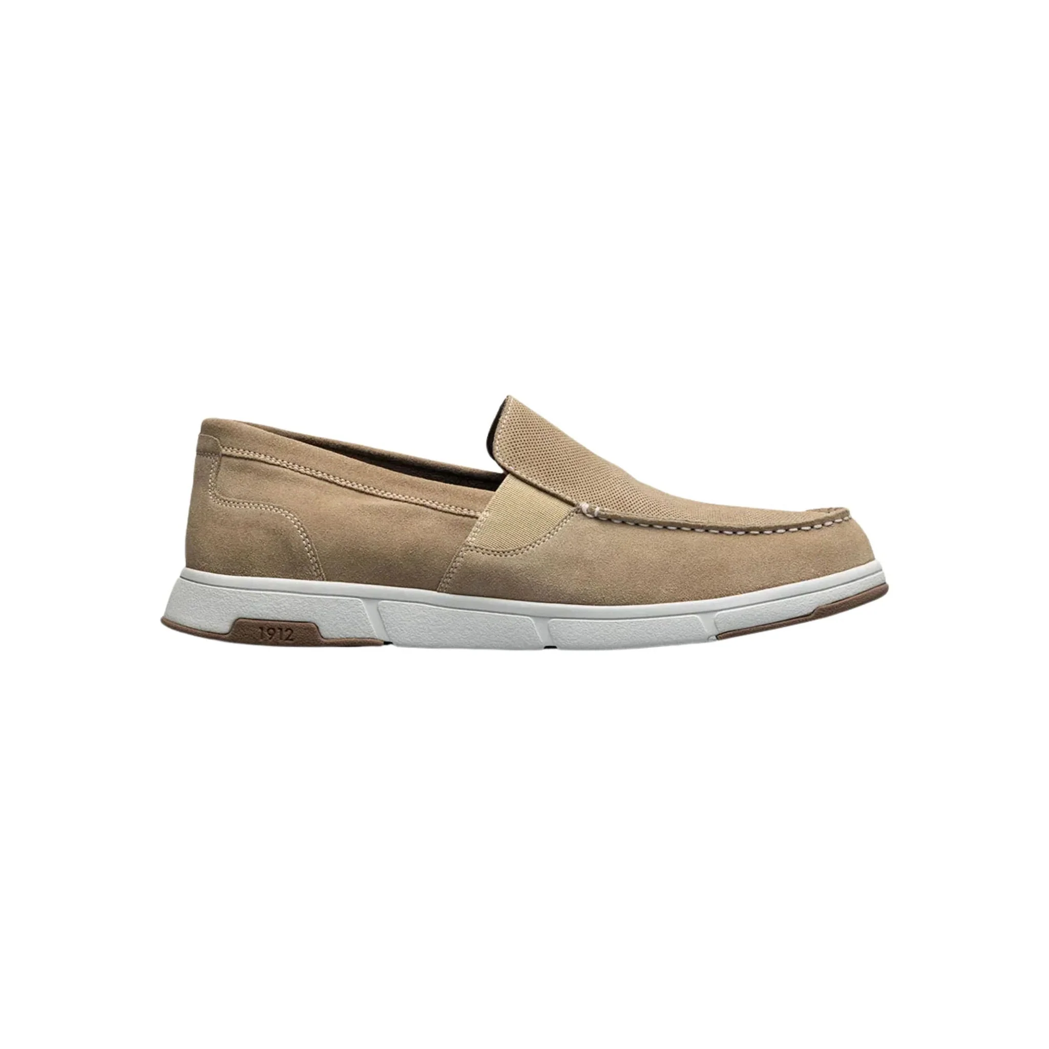 Nunn Bush Men's Luca Suede Moc Toe Venetian Slip On Shoes - Stone - Image 2