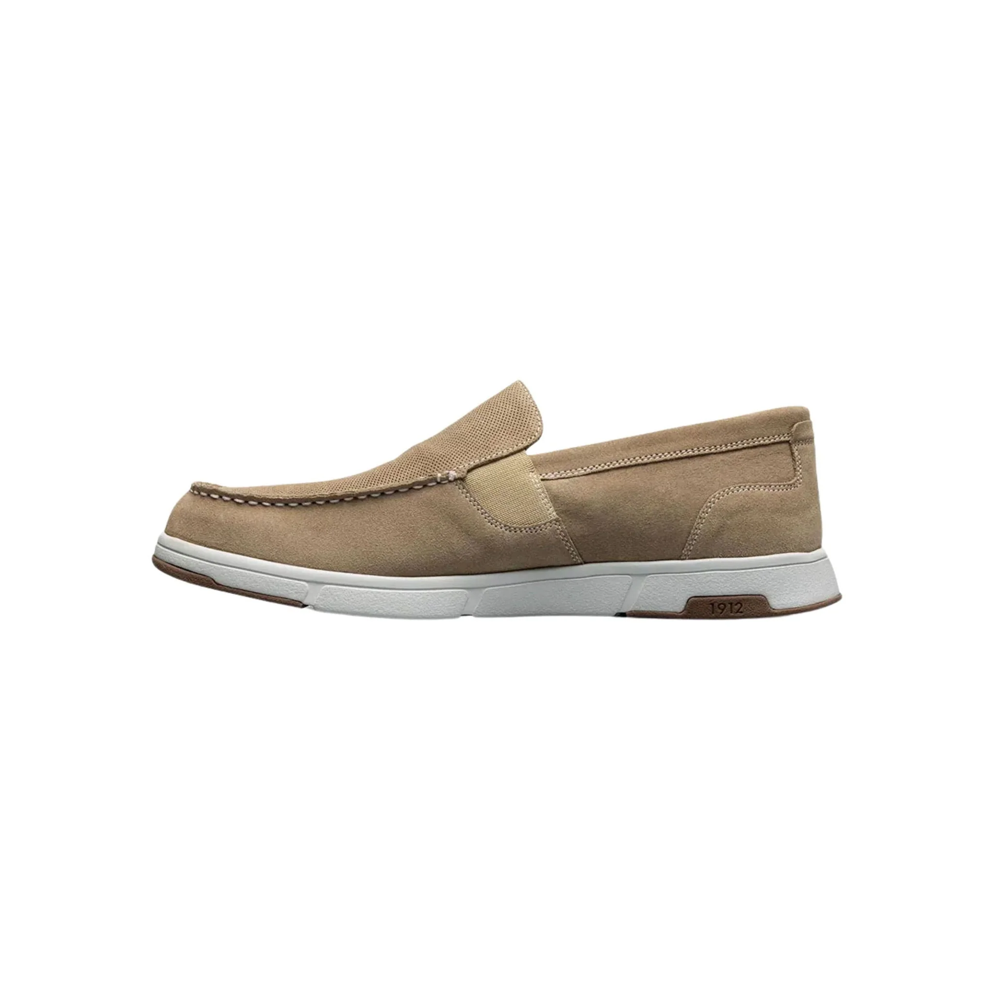 Nunn Bush Men's Luca Suede Moc Toe Venetian Slip On Shoes - Stone - Image 3