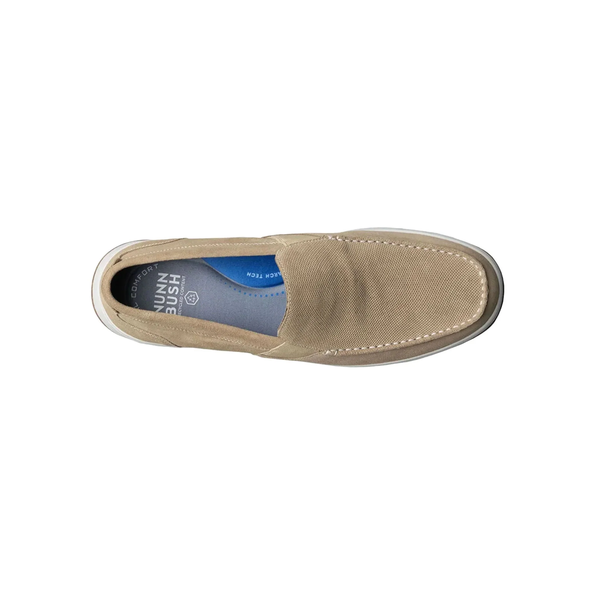 Nunn Bush Men's Luca Suede Moc Toe Venetian Slip On Shoes - Stone - Image 6
