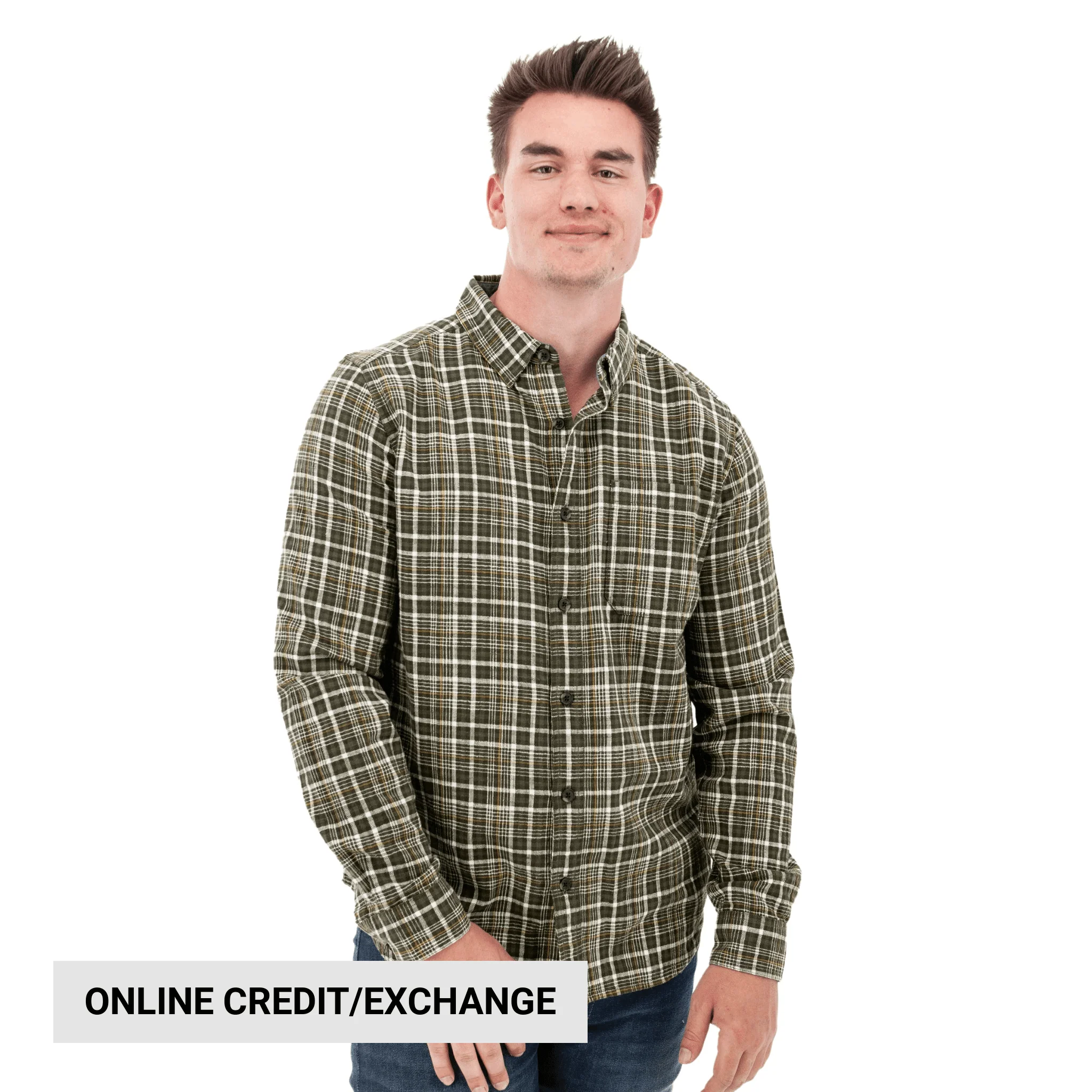 Old Ranch Men's Chase Organic Hidden Button Down Shirt - Olive