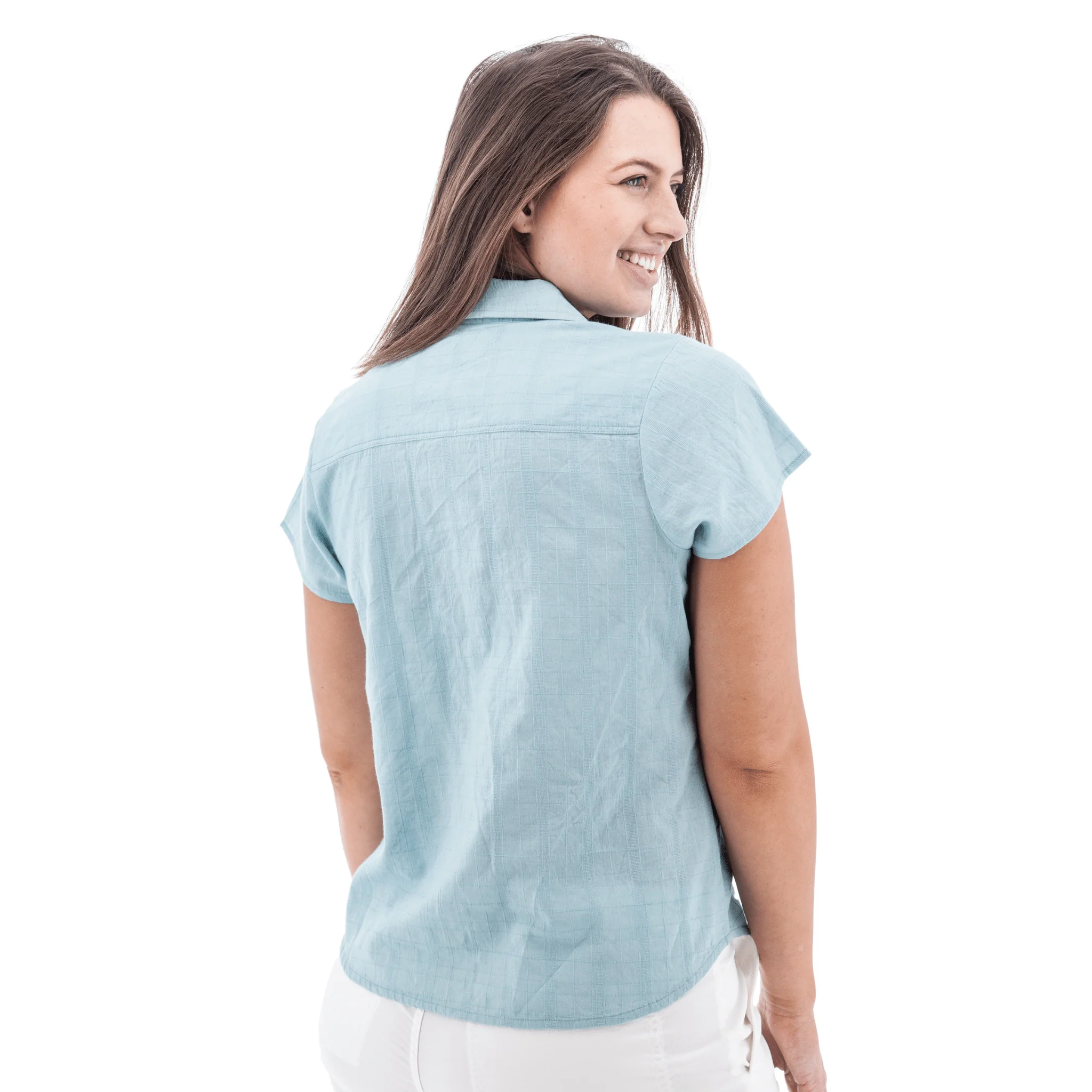 Old Ranch Women's Aubrey Organic Camp Shirt - Lt. Blue - Image 2