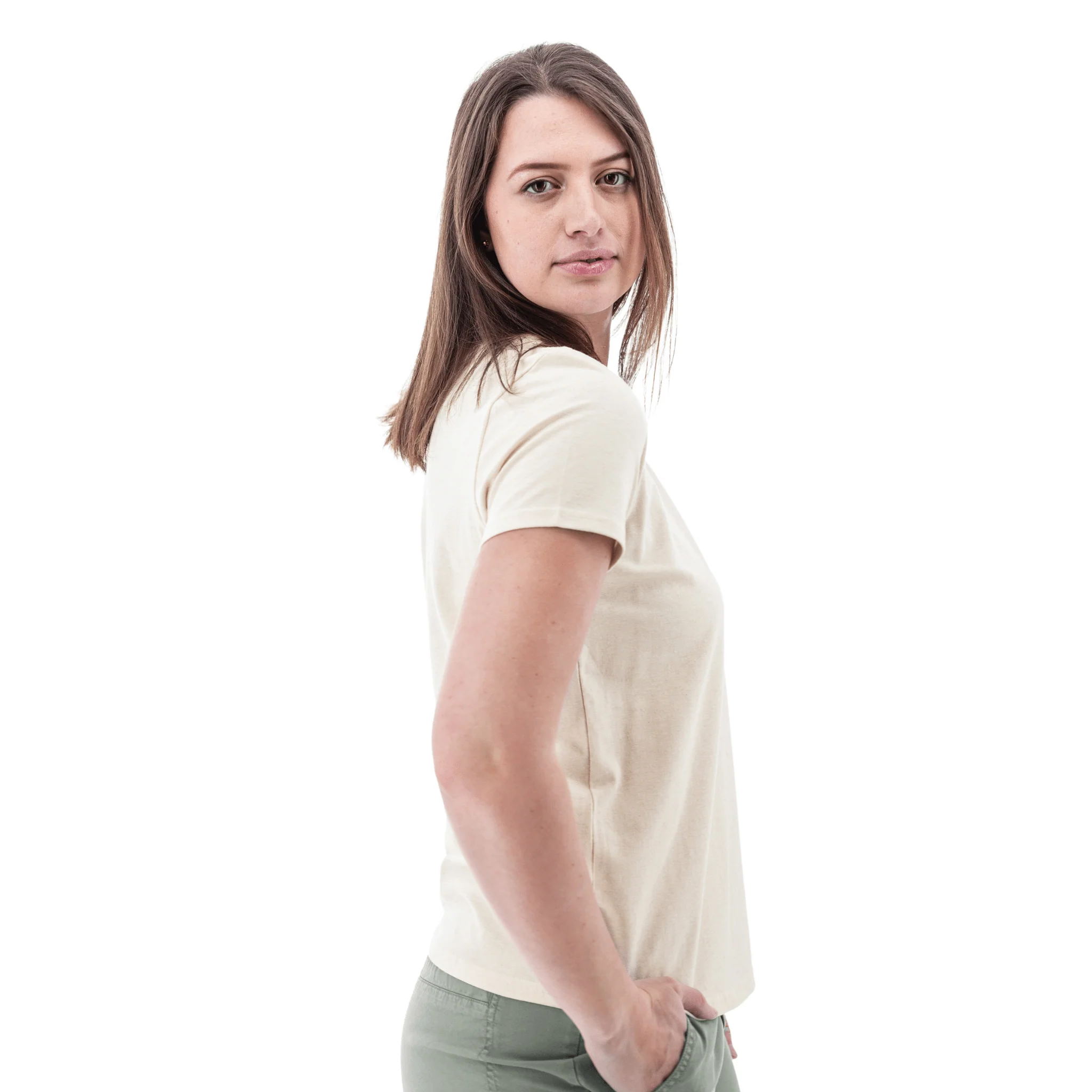 Old Ranch Women's Basis Organic Cotton Tee - Egret - Image 2