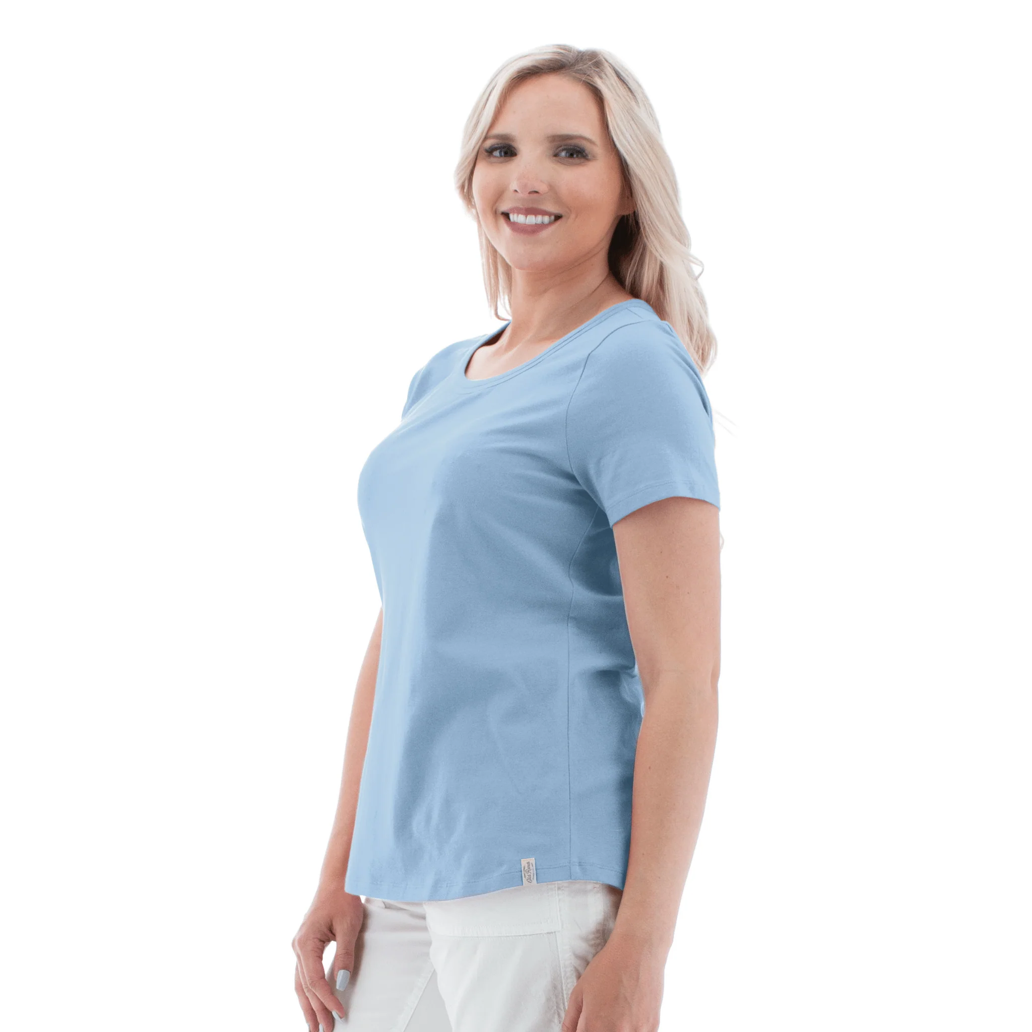 Old Ranch Women's Basis Organic Cotton Tee - Glacier Lake - Image 2