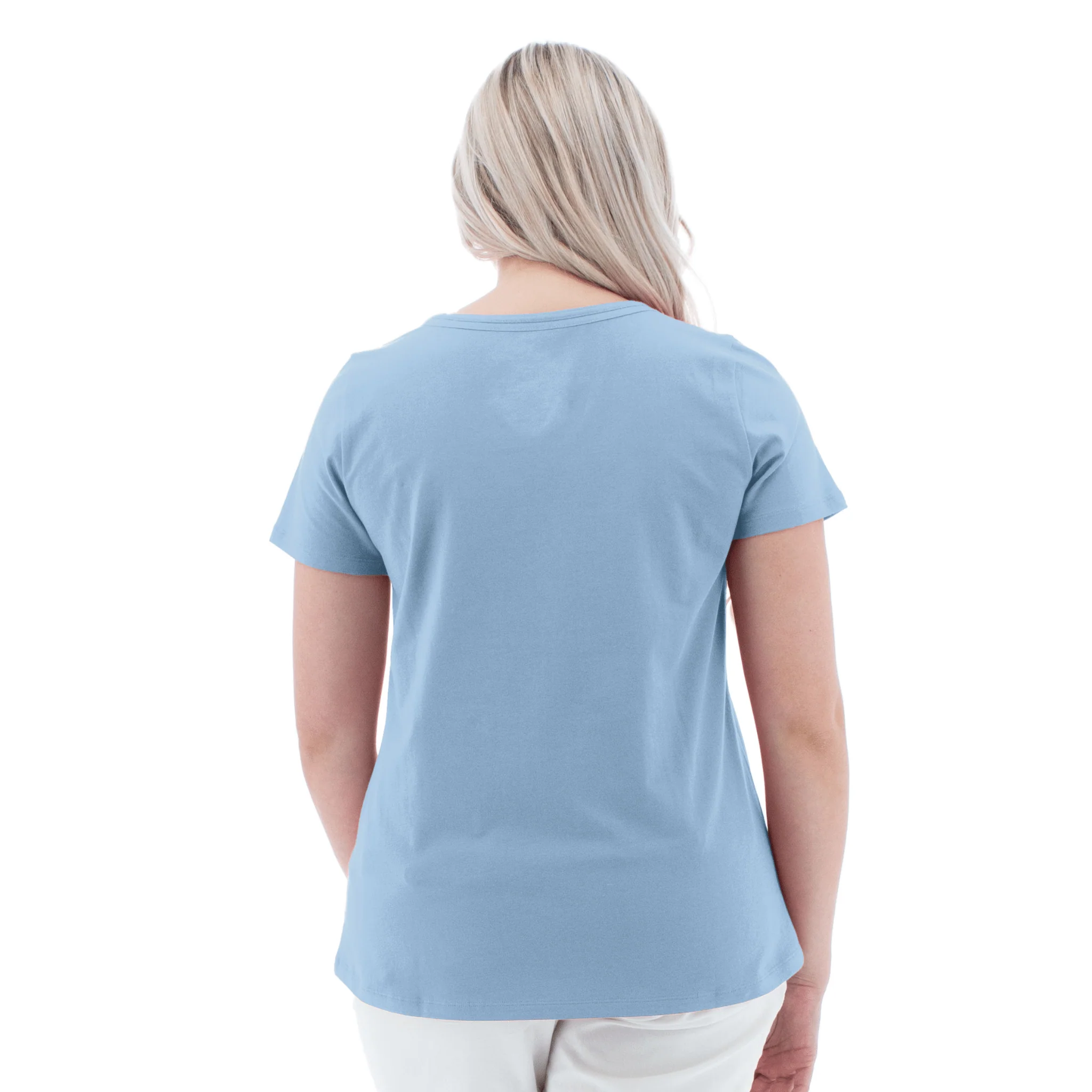 Old Ranch Women's Basis Organic Cotton Tee - Glacier Lake - Image 3