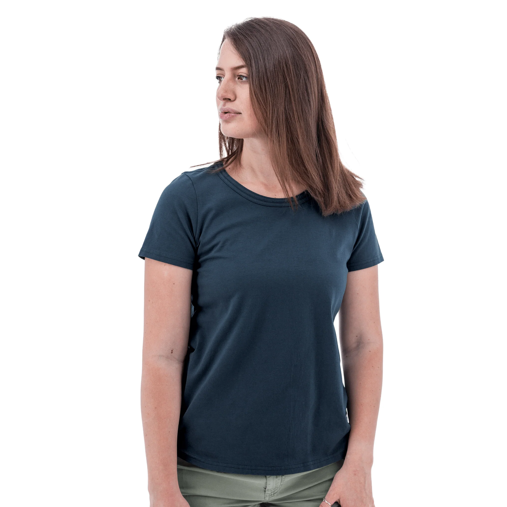 Old Ranch Women's Basis Organic Cotton Tee - Midnight Navy - Image 2