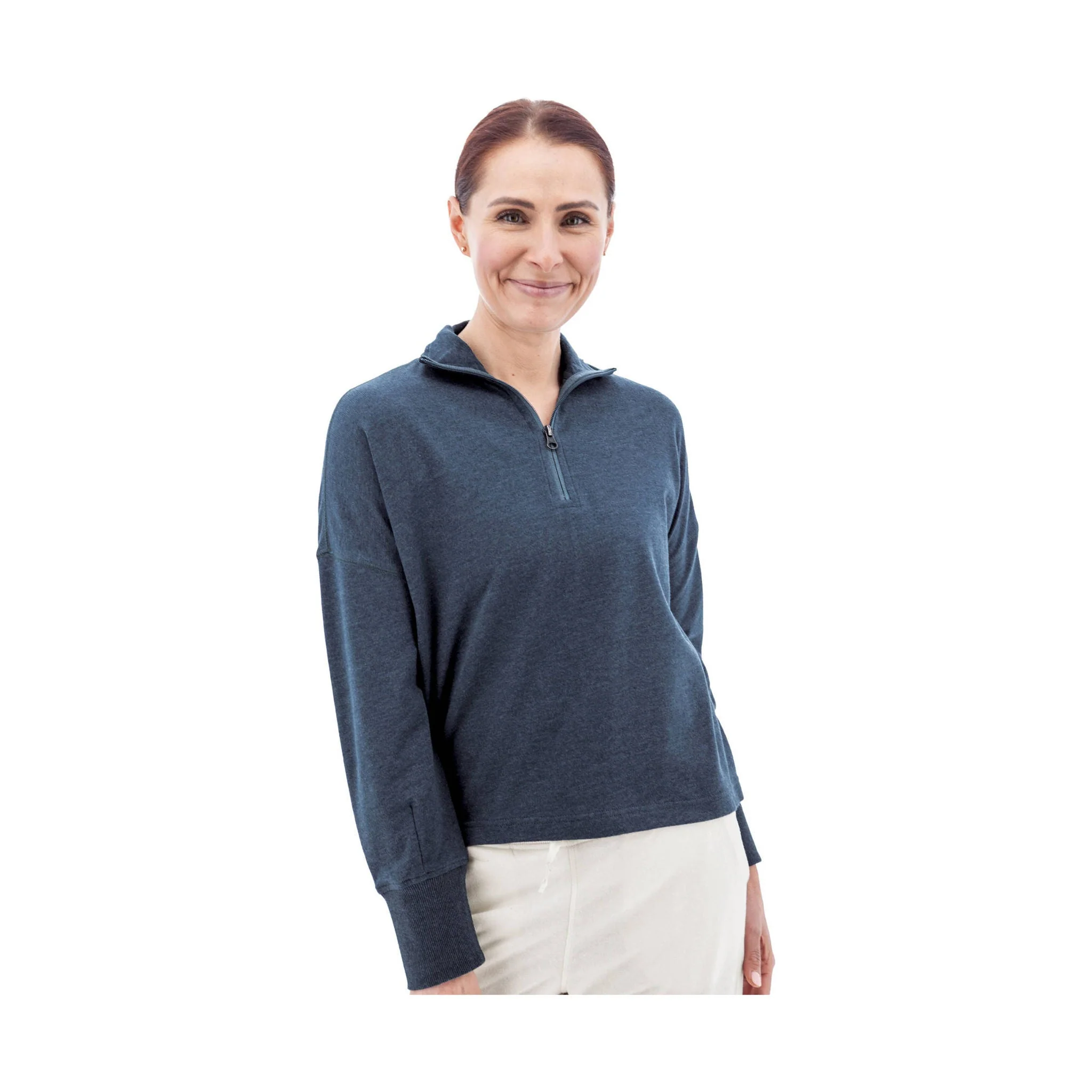 Old Ranch Women's Corina Recycled Quarter Zip Pullover - Midnight Navy - Image 2