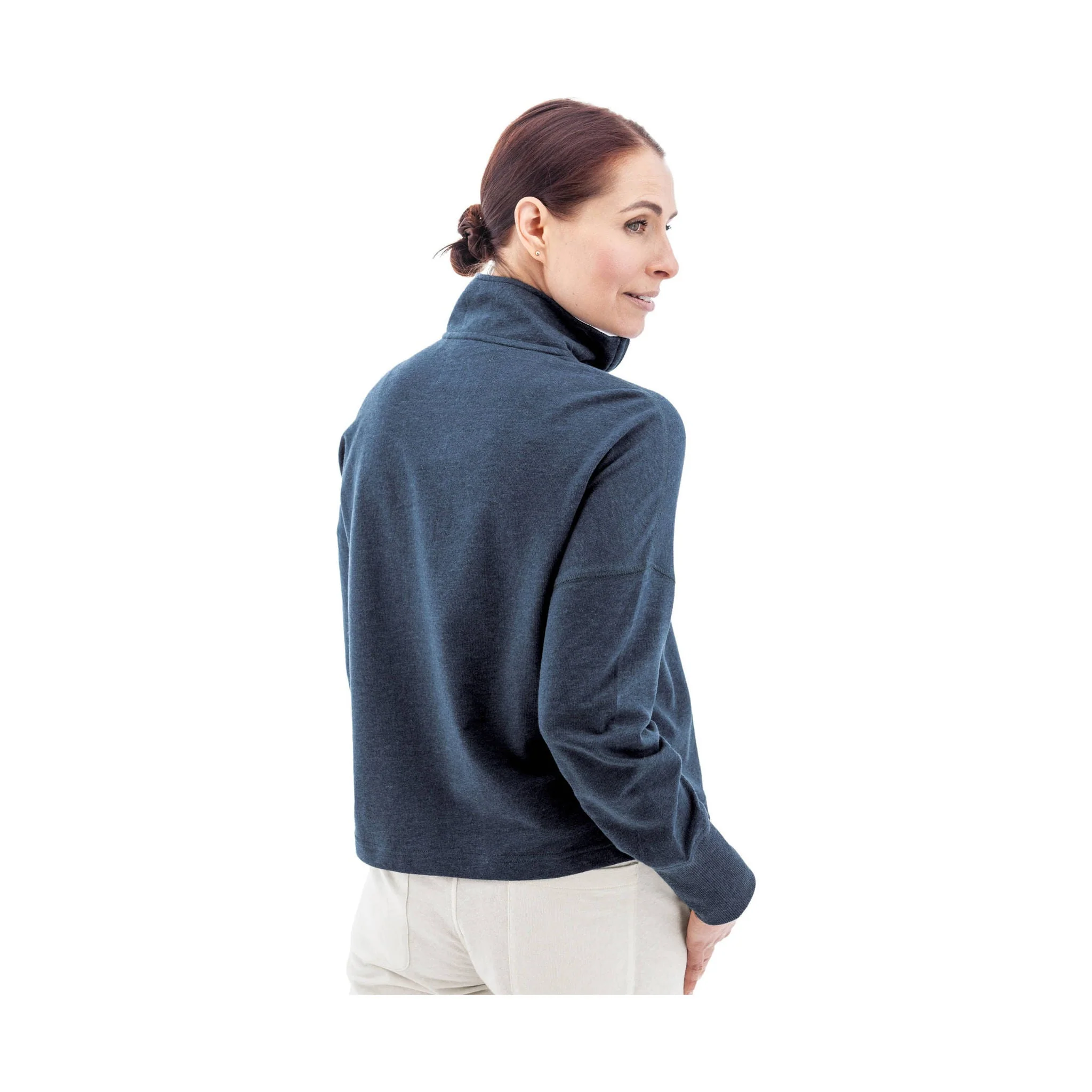 Old Ranch Women's Corina Recycled Quarter Zip Pullover - Midnight Navy - Image 3