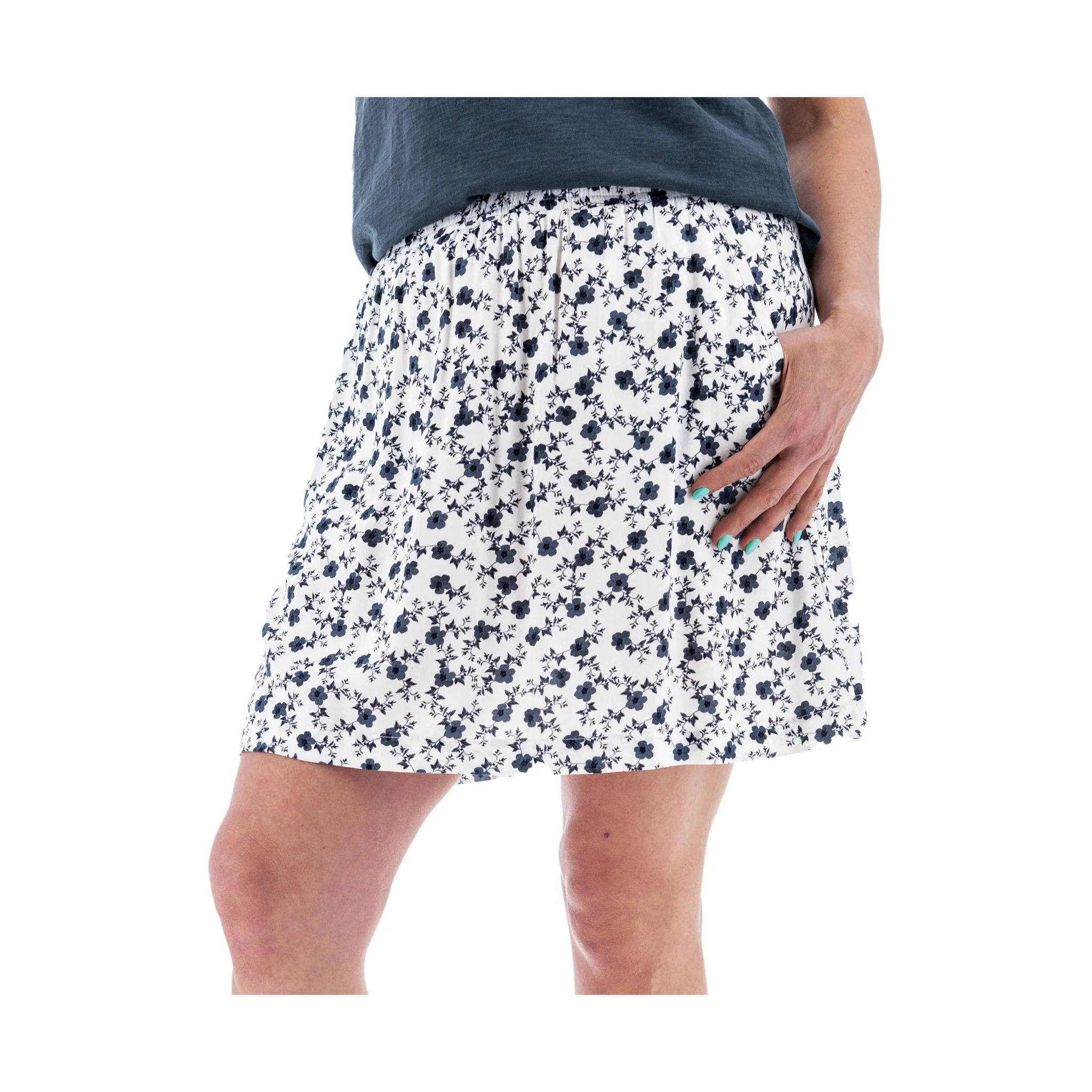 Old Ranch Women's Fleur Pull On Print Skirt - White - Image 2