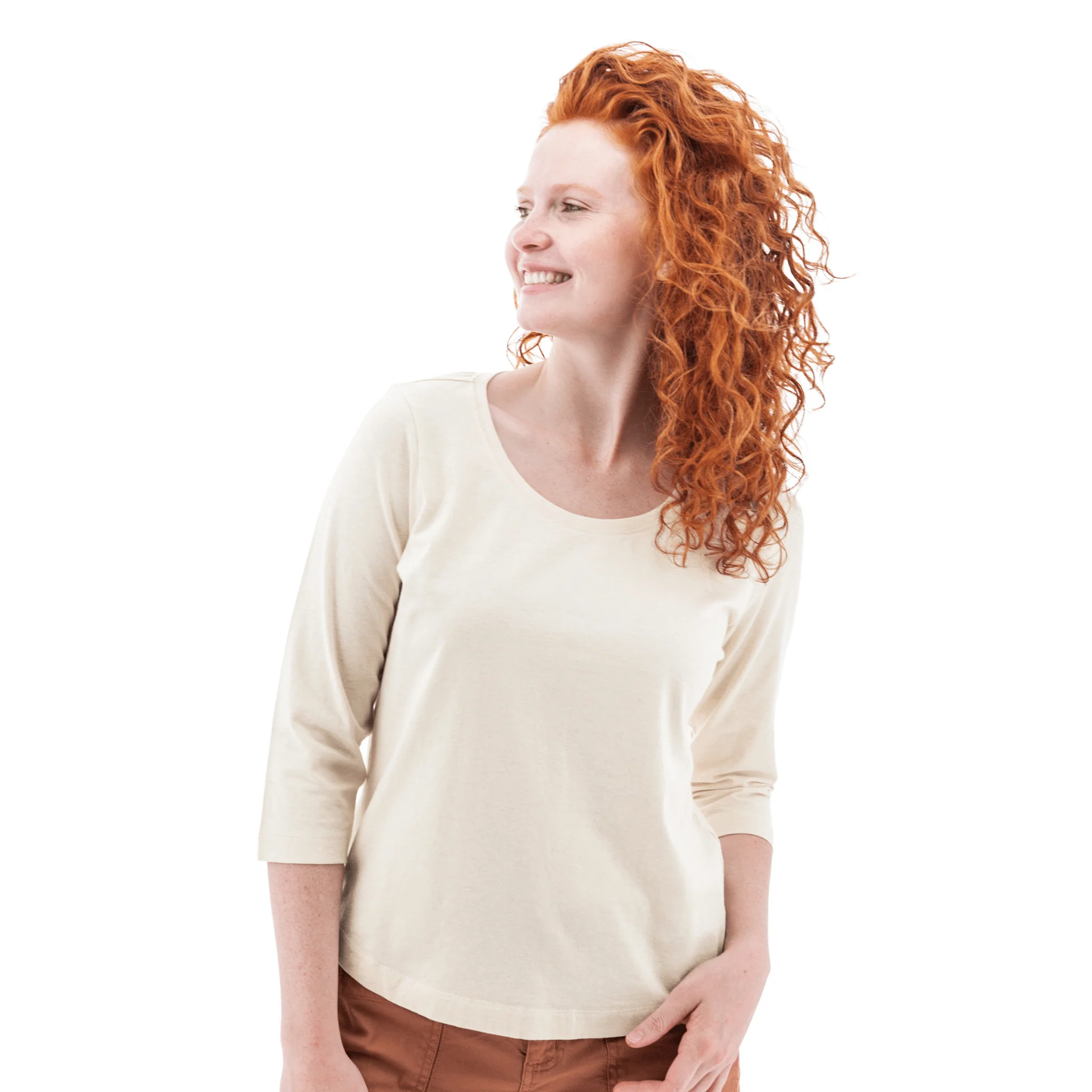 Old Ranch Women's Magnolia 25 Organic Three Quarter Sleeve Top - Egret - Image 2