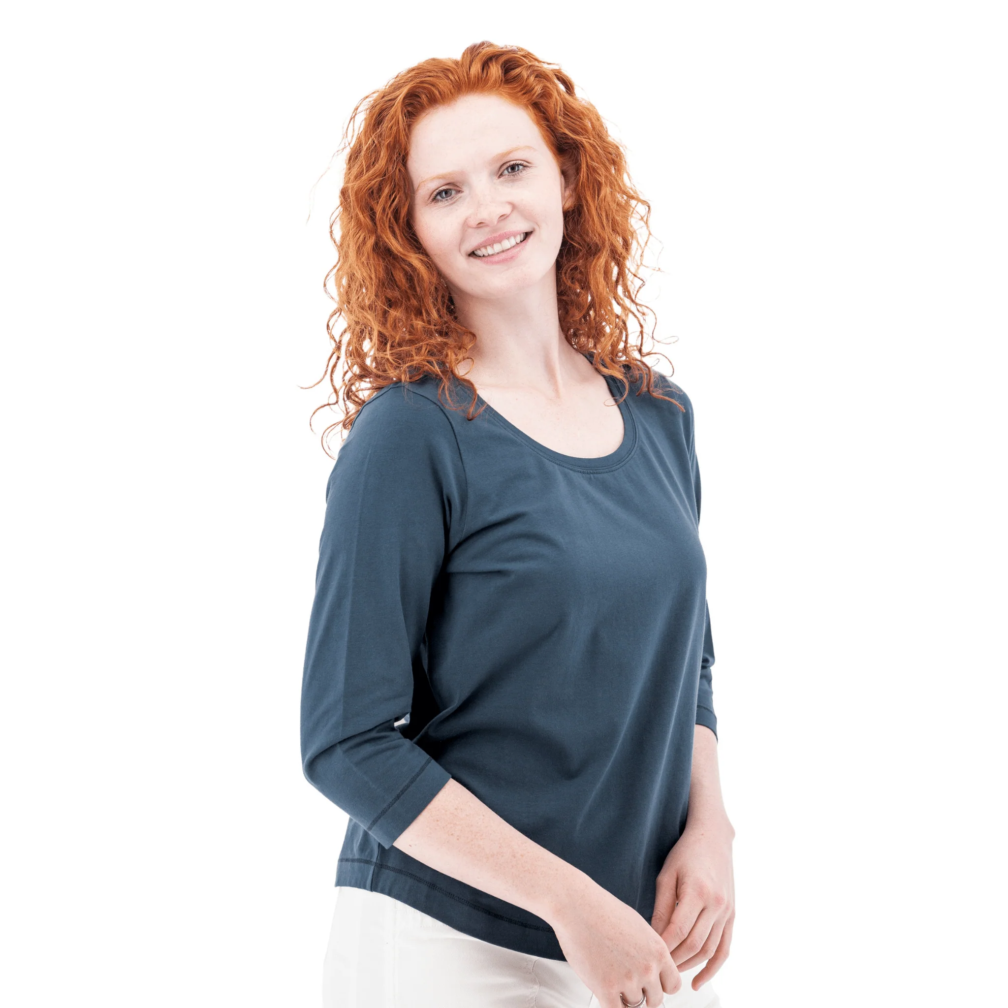 Old Ranch Women's Magnolia 25 Organic Three Quarter Sleeve Top - Midnight Navy - Image 2