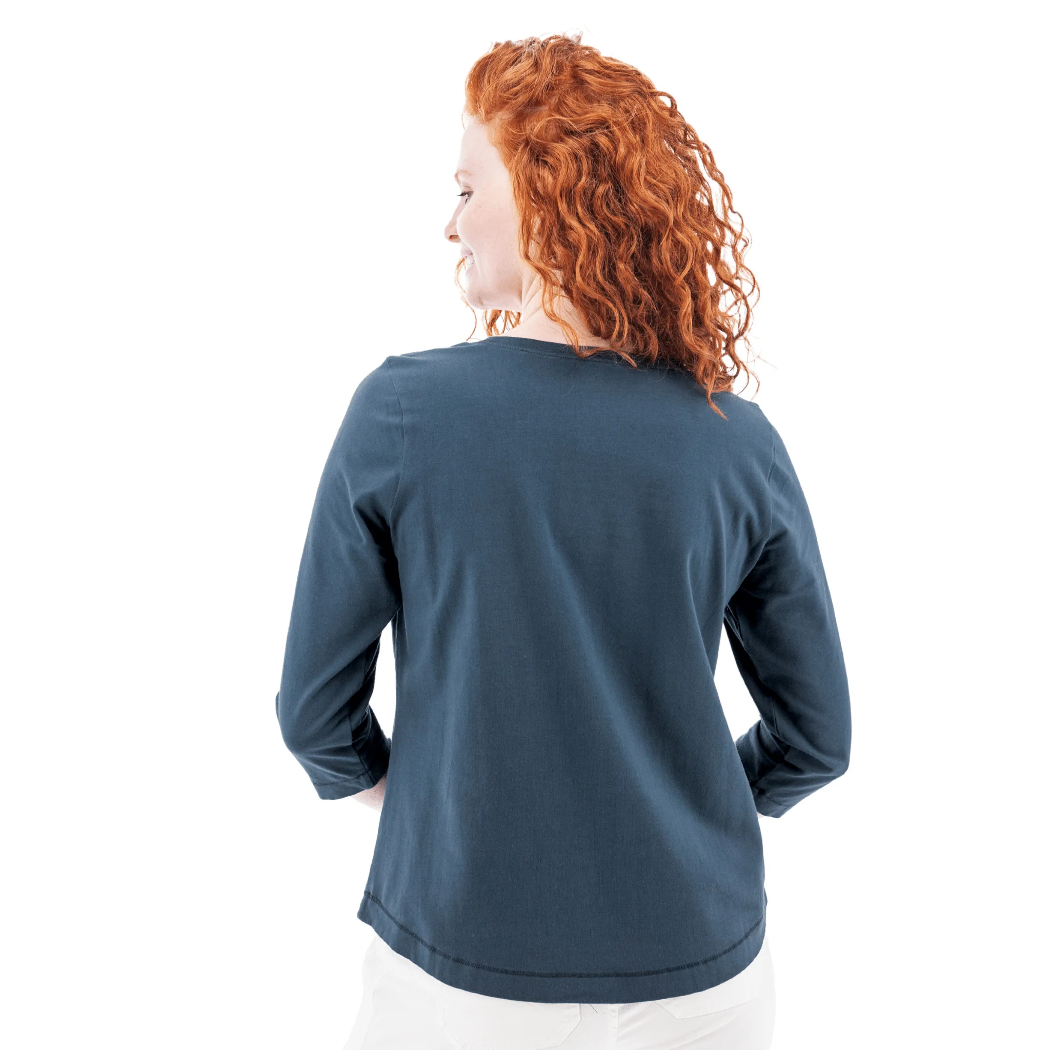 Old Ranch Women's Magnolia 25 Organic Three Quarter Sleeve Top - Midnight Navy - Image 3