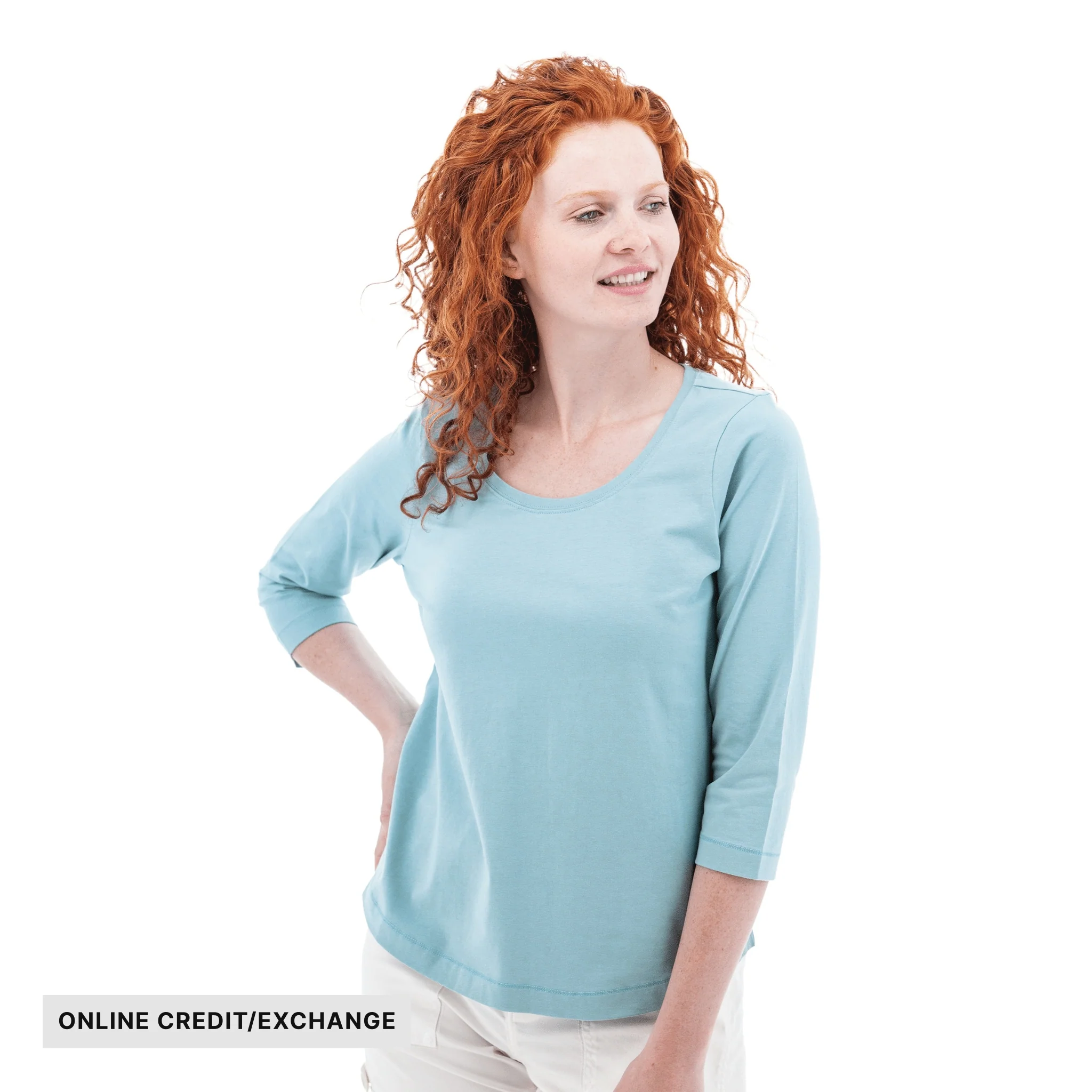 Old Ranch Women's Magnolia 25 Organic Three Quarter Sleeve Top - Tourmaline