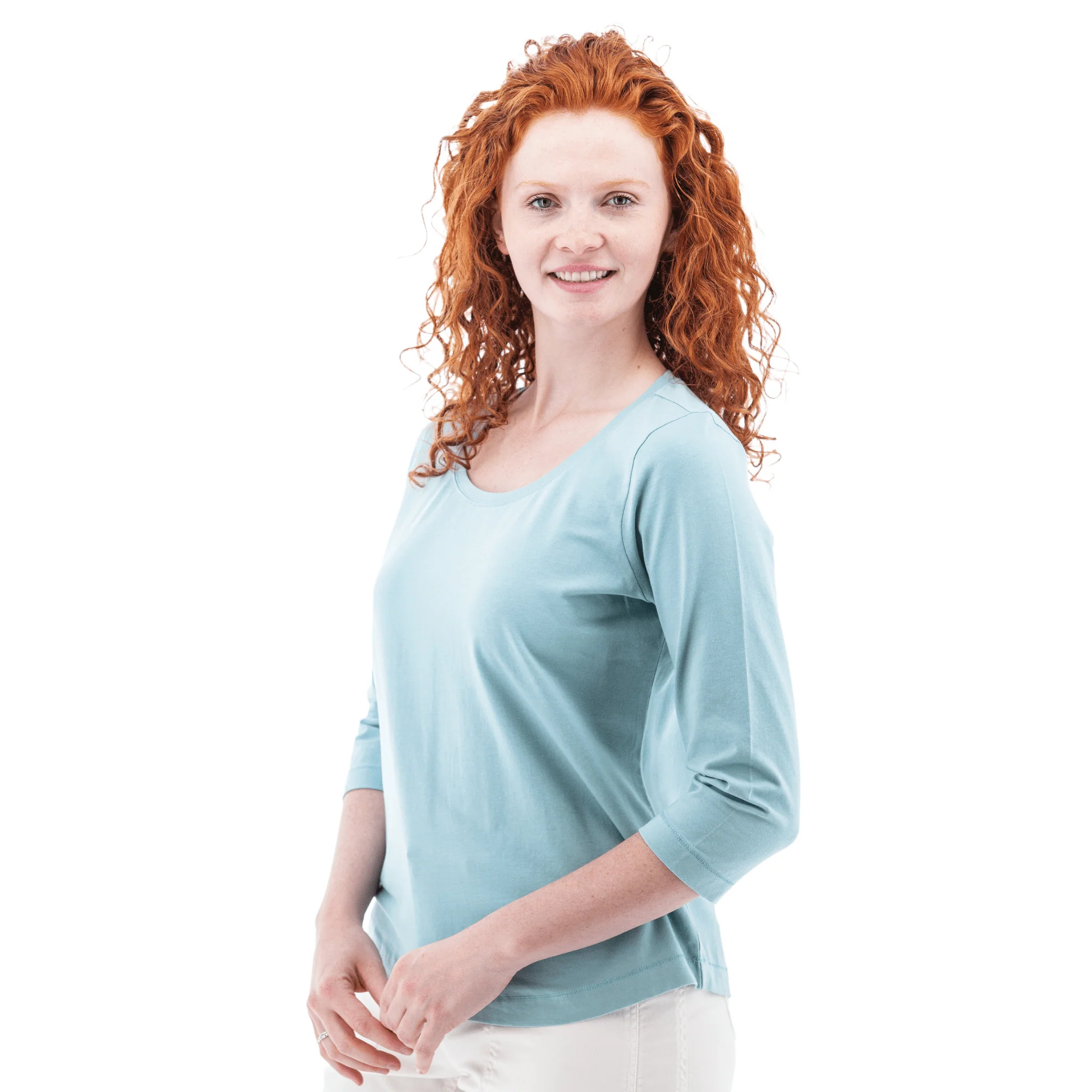 Old Ranch Women's Magnolia 25 Organic Three Quarter Sleeve Top - Tourmaline - Image 2
