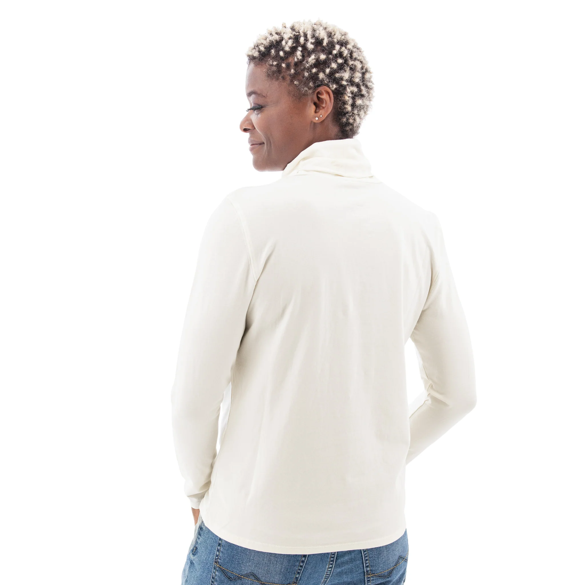 Old Ranch Women's Mariela Organic Turtleneck - Whisper White - Image 2