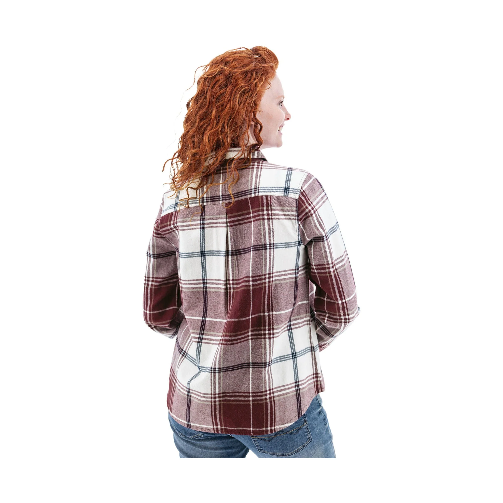 Old Ranch Women's Salina Organic Plaid Shirt - Mahogany - Image 2