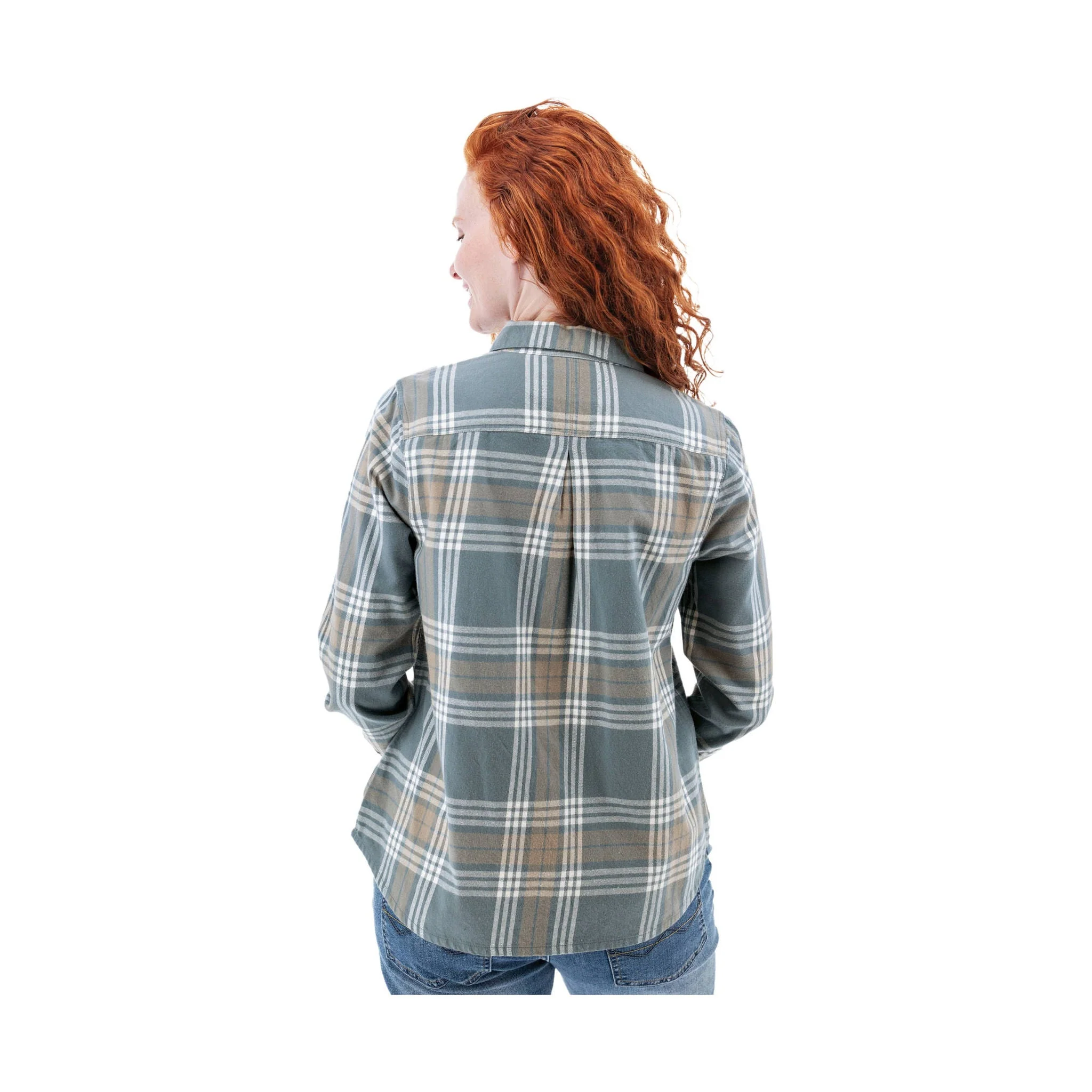 Old Ranch Women's Salina Organic Plaid Shirt - Smoke Blue - Image 2