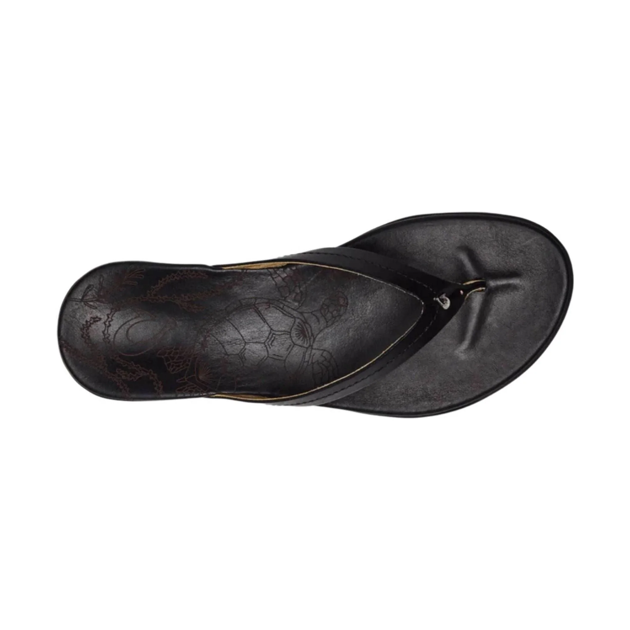 OluKai Women's Honu Leather Beach Sandals - Black - Image 3