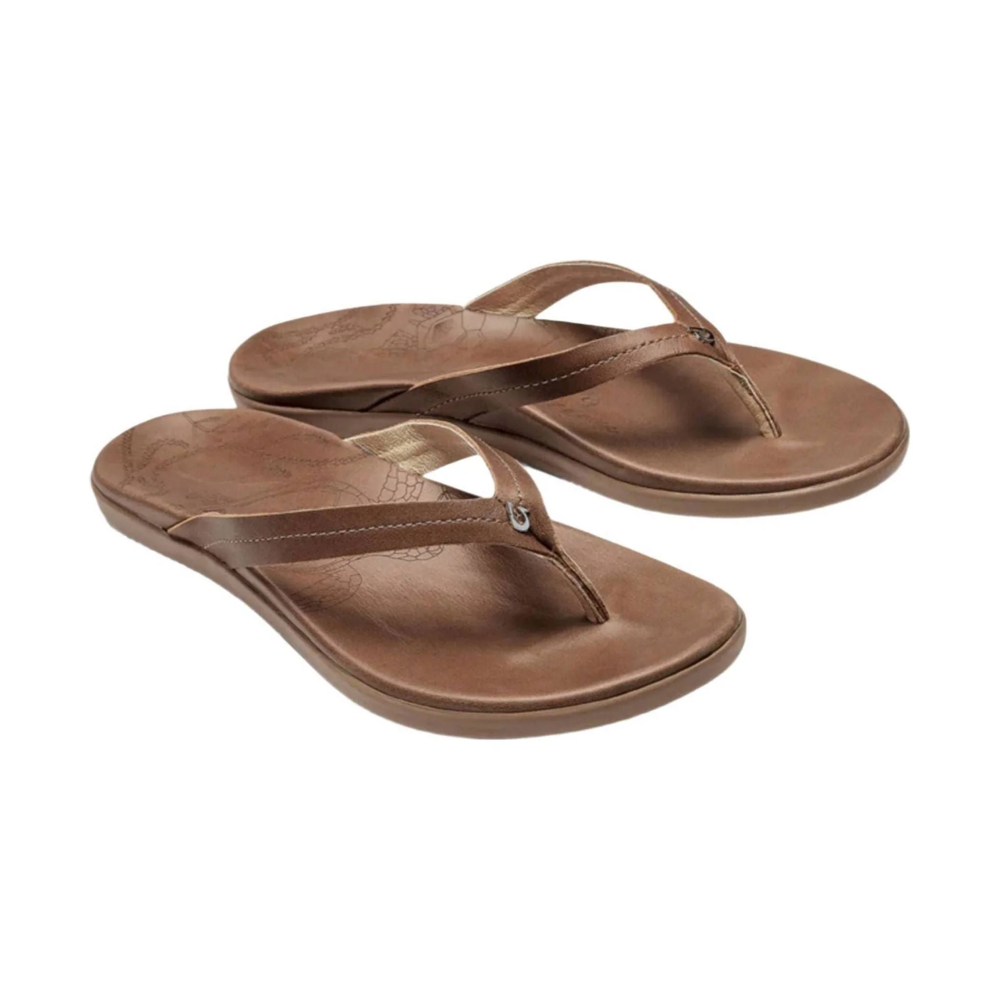 OluKai Women's Honu Leather Beach Sandals - Tan - Image 2