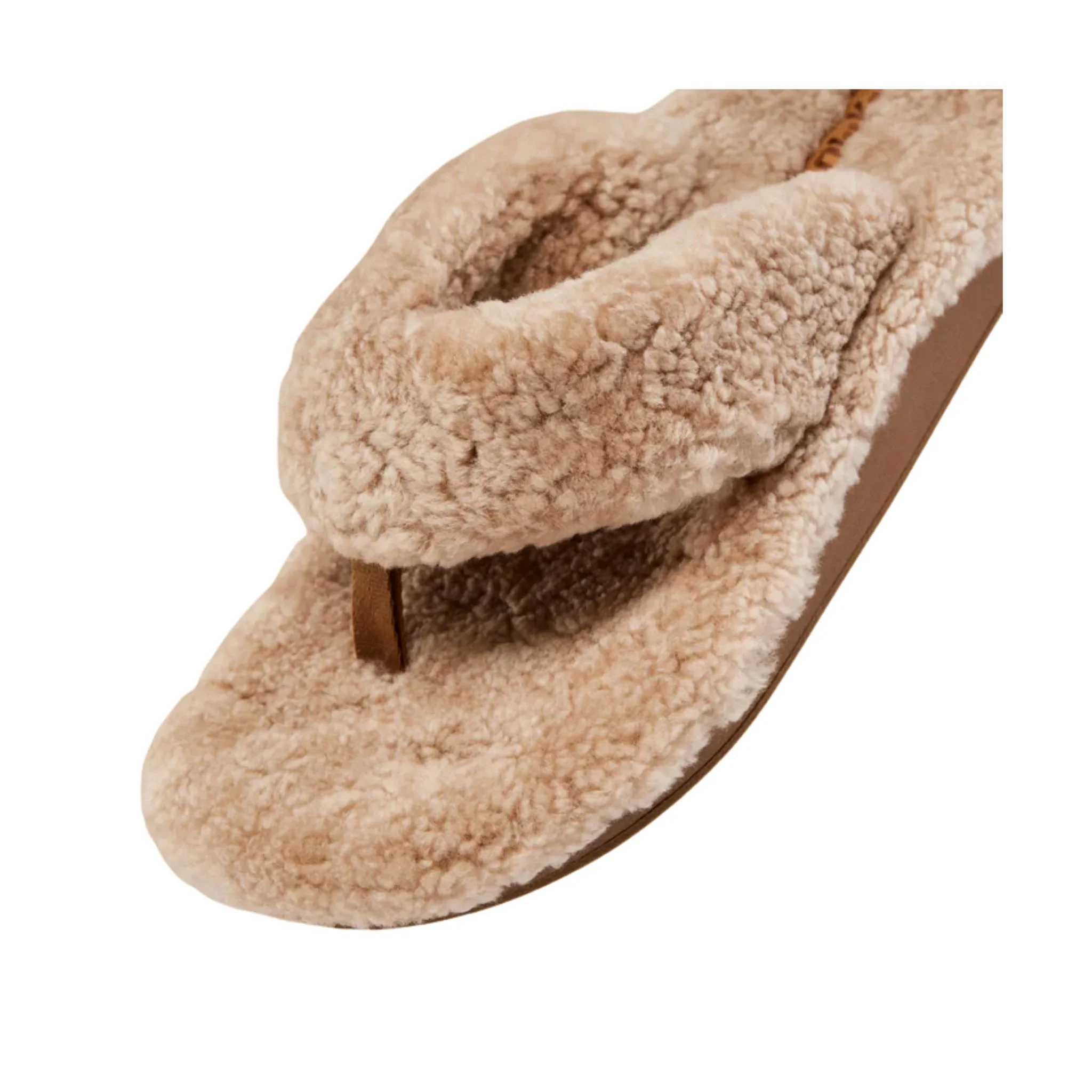Olukai Women's Kipea Heu Fuzzy Slipper Sandals - Tan - Image 2