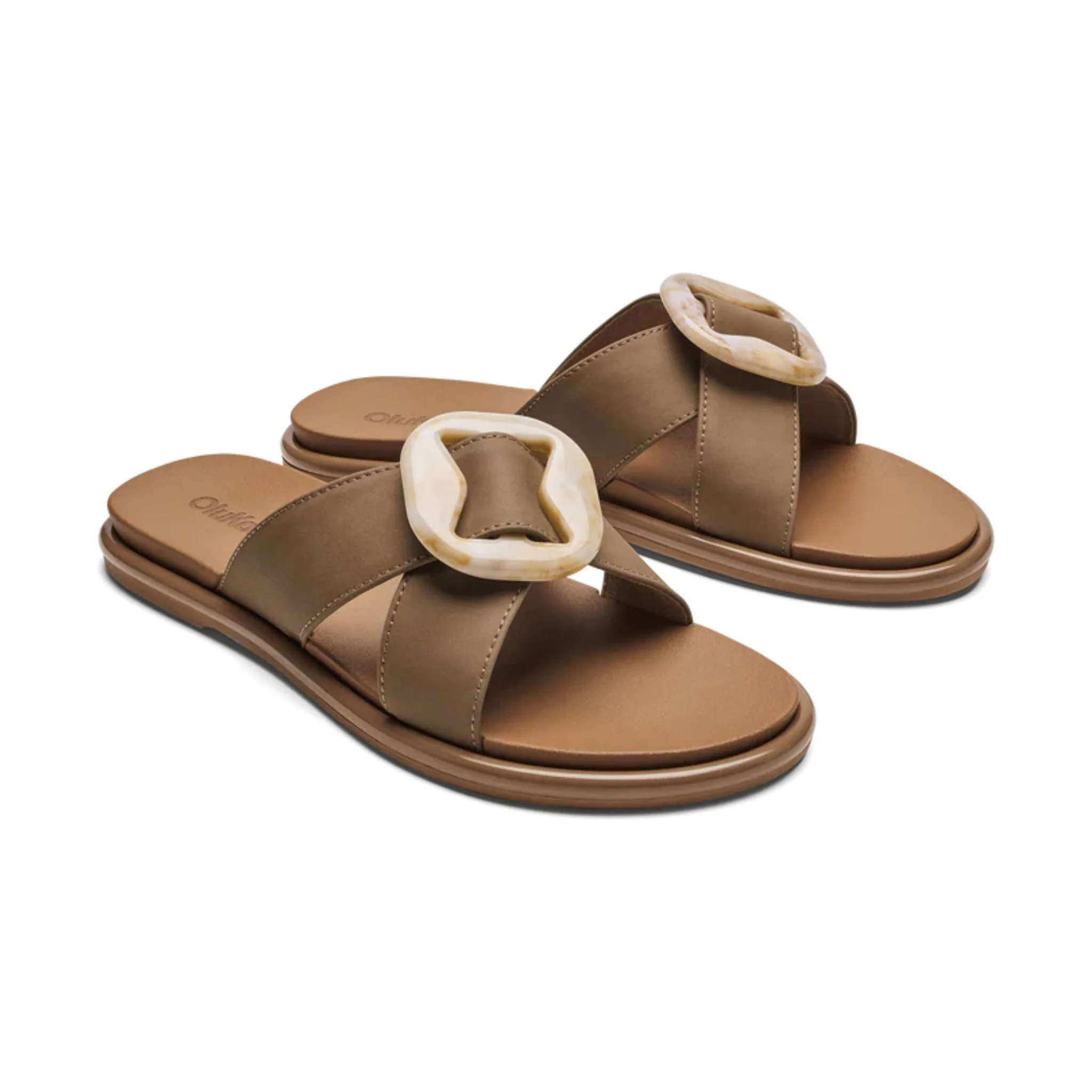 OluKai Women's La`i Slide Sandals - Tan - Image 3
