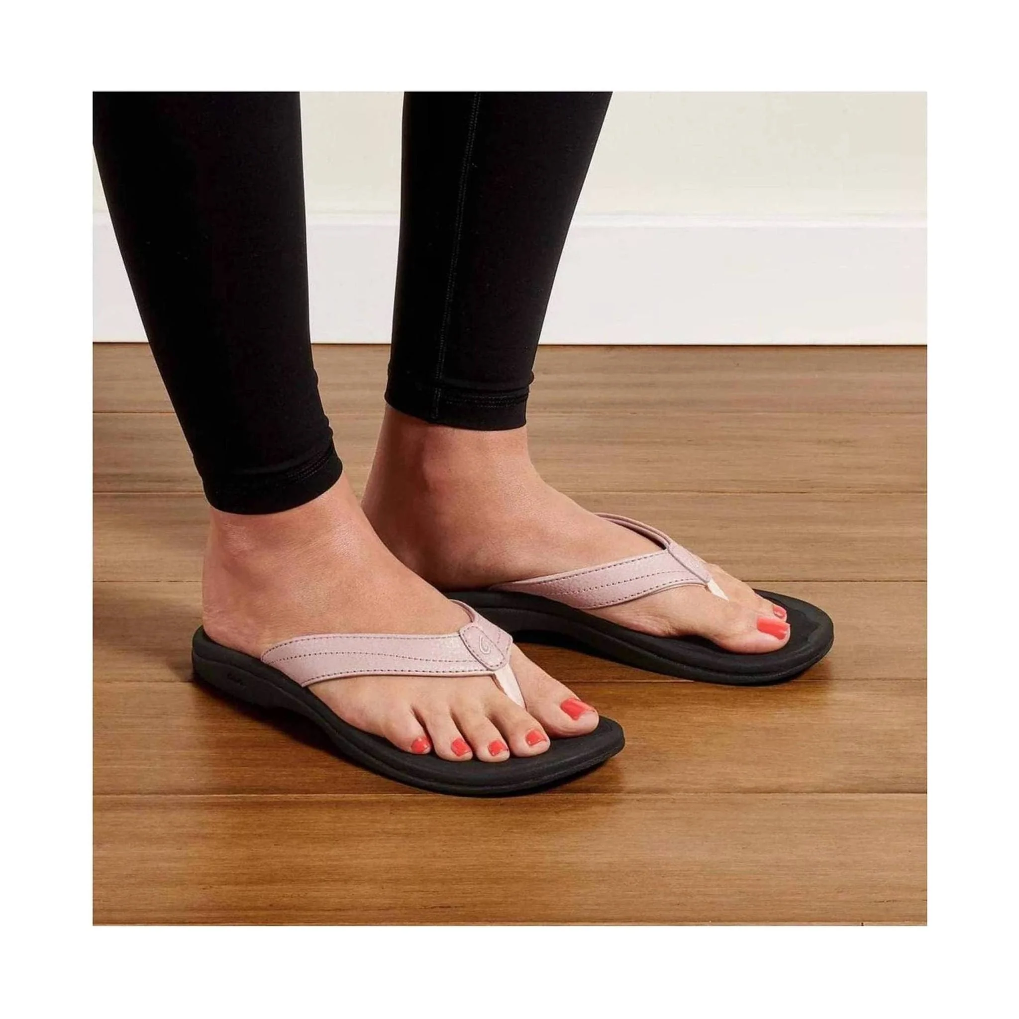 OluKai Women's Ohana Sandals - Petal Pink/Black - Image 4