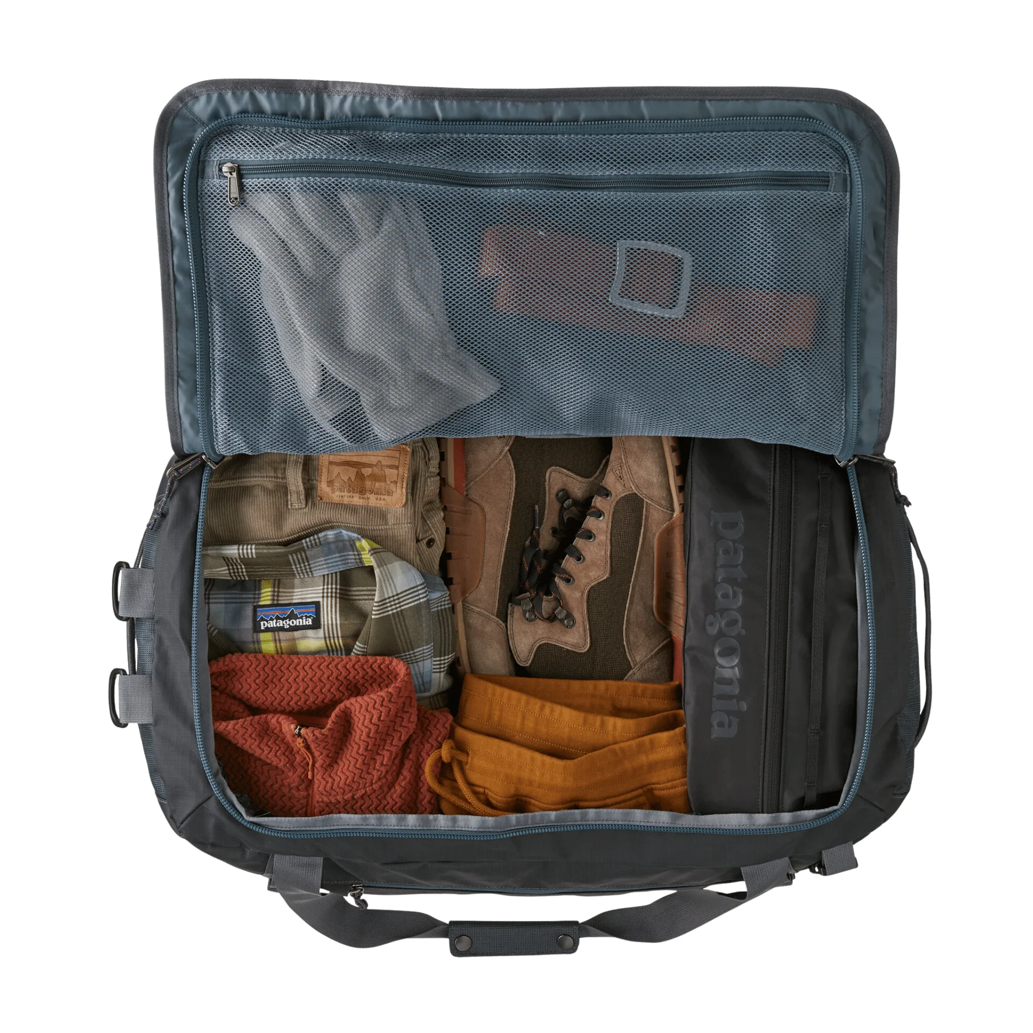 Patagonia Black Hole Duffel 55L - Smolder Blue/Red - Image 5