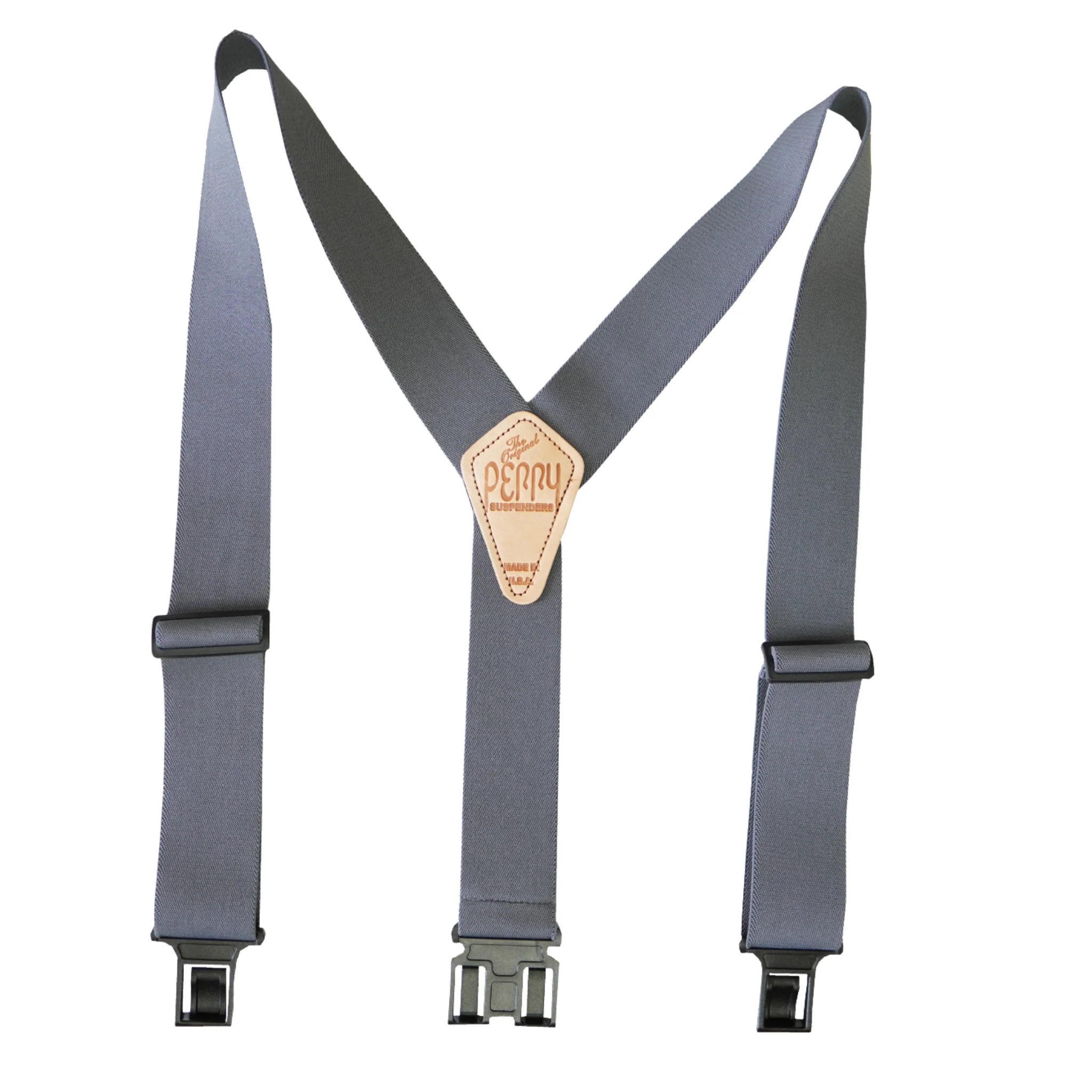 Perry 2 Inch Clip On Suspenders - Grey