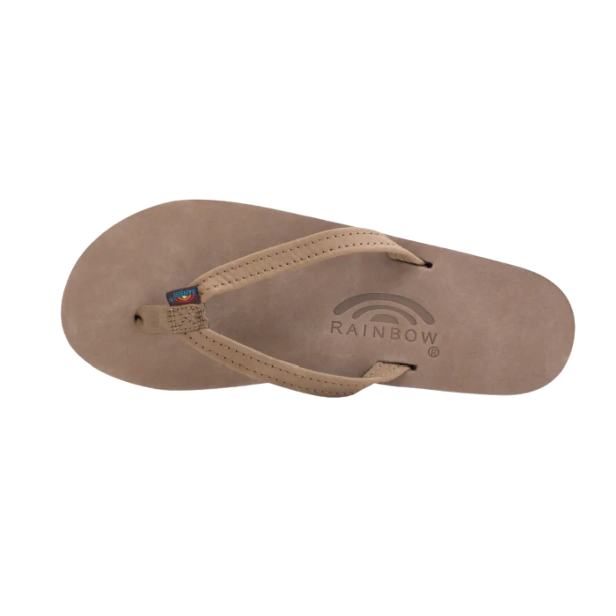 Rainbow Sandals Women's Single Layer Premium Leather Half Inch Narrow Strap With Arch Support Flip Flop - Dark Brown - Image 2