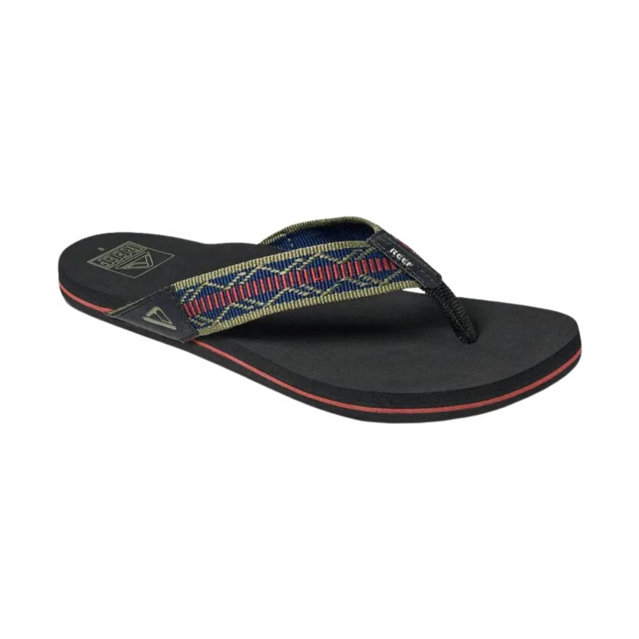 Reef Men's Newport Woven Flip Flop - Navy/Red - Image 2