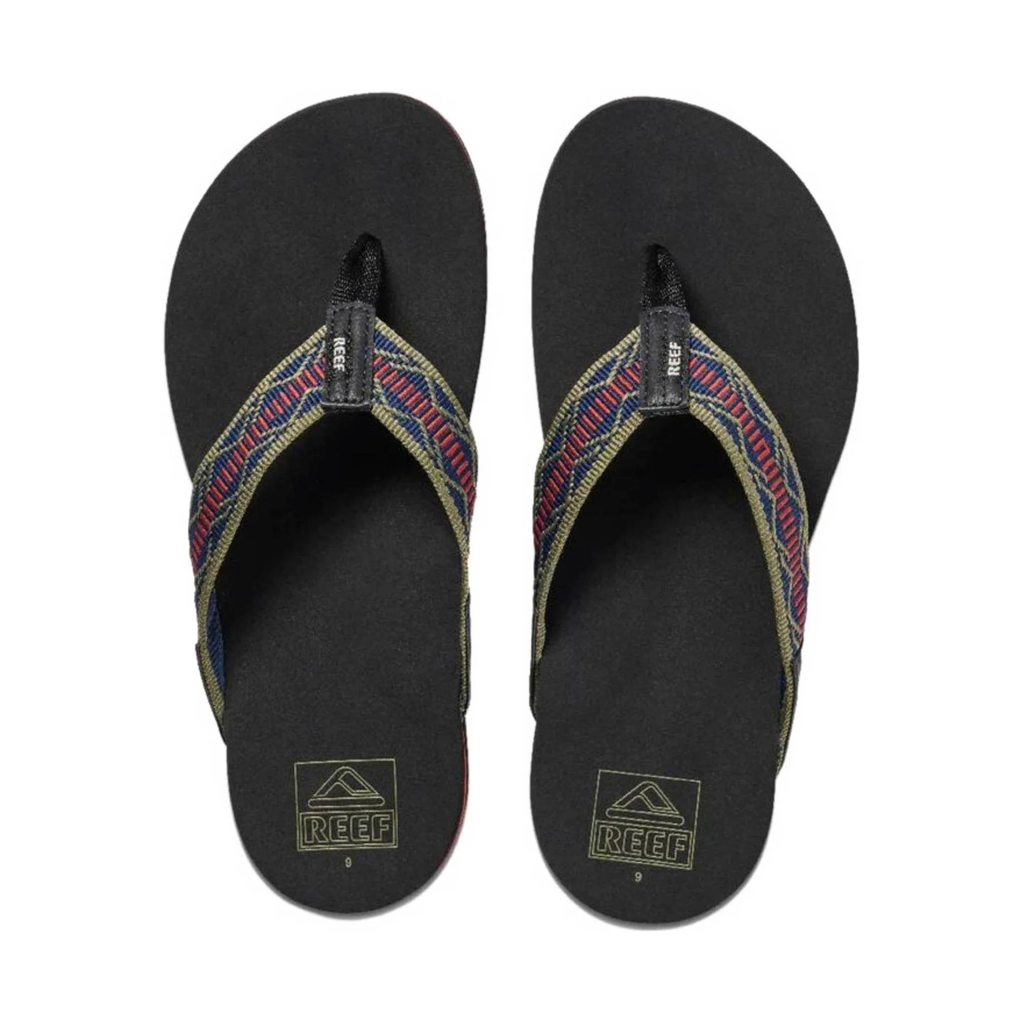 Reef Men's Newport Woven Flip Flop - Navy/Red - Image 3