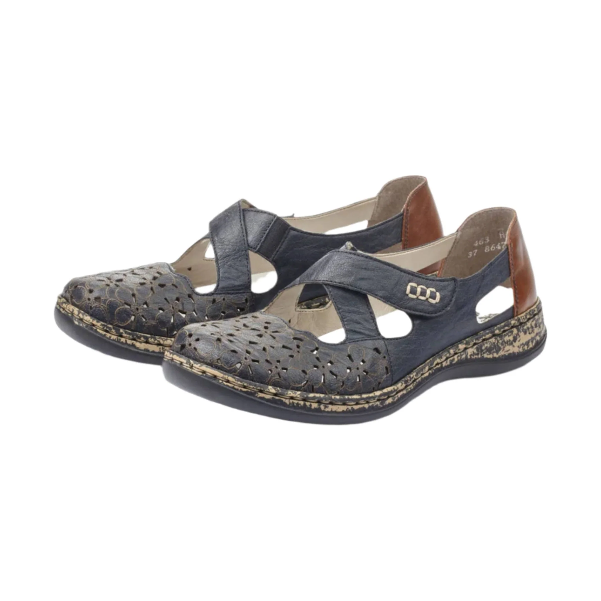 Rieker Women's Daisy H4 Shoes - Blue/Pazifik/Mogano - Image 2