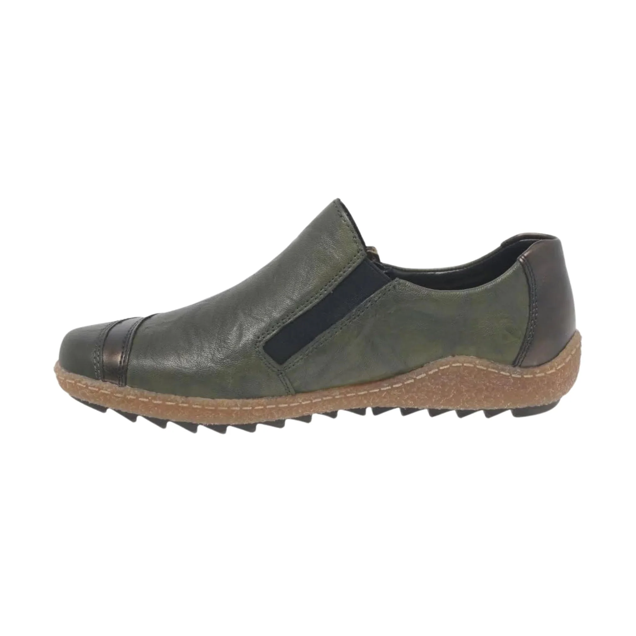 Rieker Women's Liv Slip Zip Shoes - Forest - Image 2