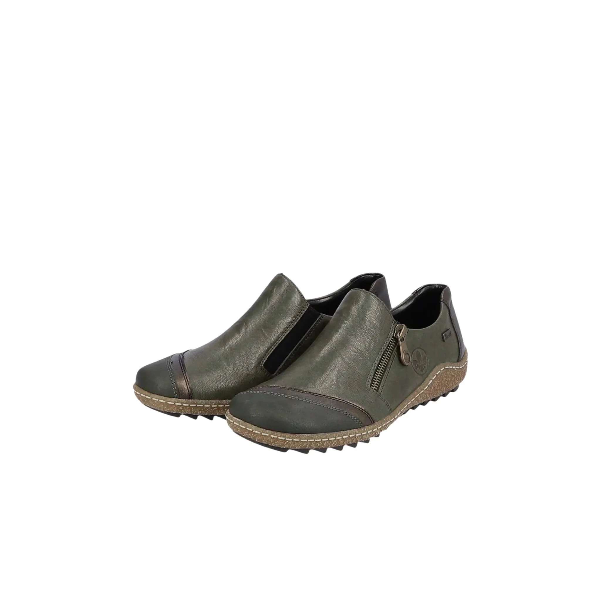 Rieker Women's Liv Slip Zip Shoes - Forest - Image 5