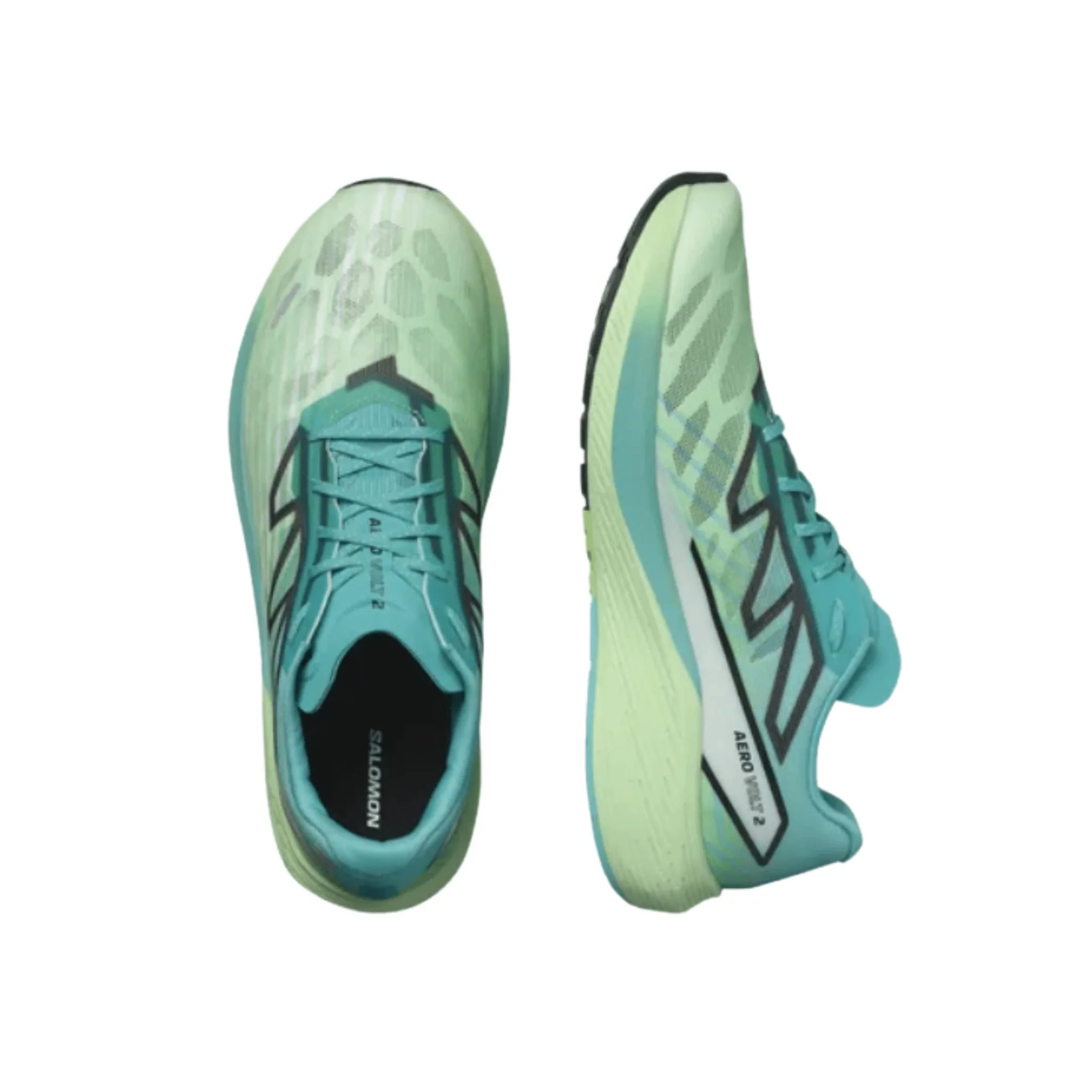 Salomon Men's Aero Volt 2 Road Running Shoes - Peacock Blue/Spring Bouquet/Green Ash - Image 4