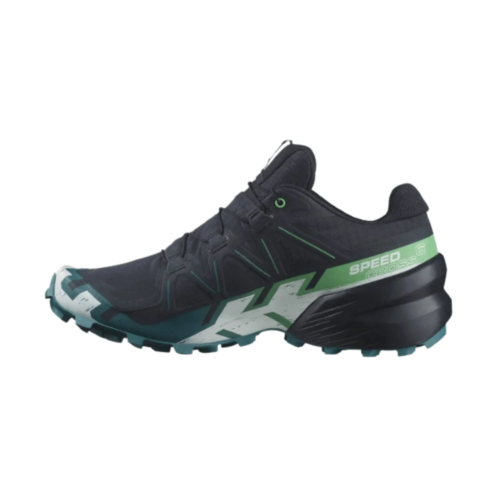 Salomon Men's Speedcross 6 Trail Running Shoes - Carbon/Tahitian Tide/White - Image 2