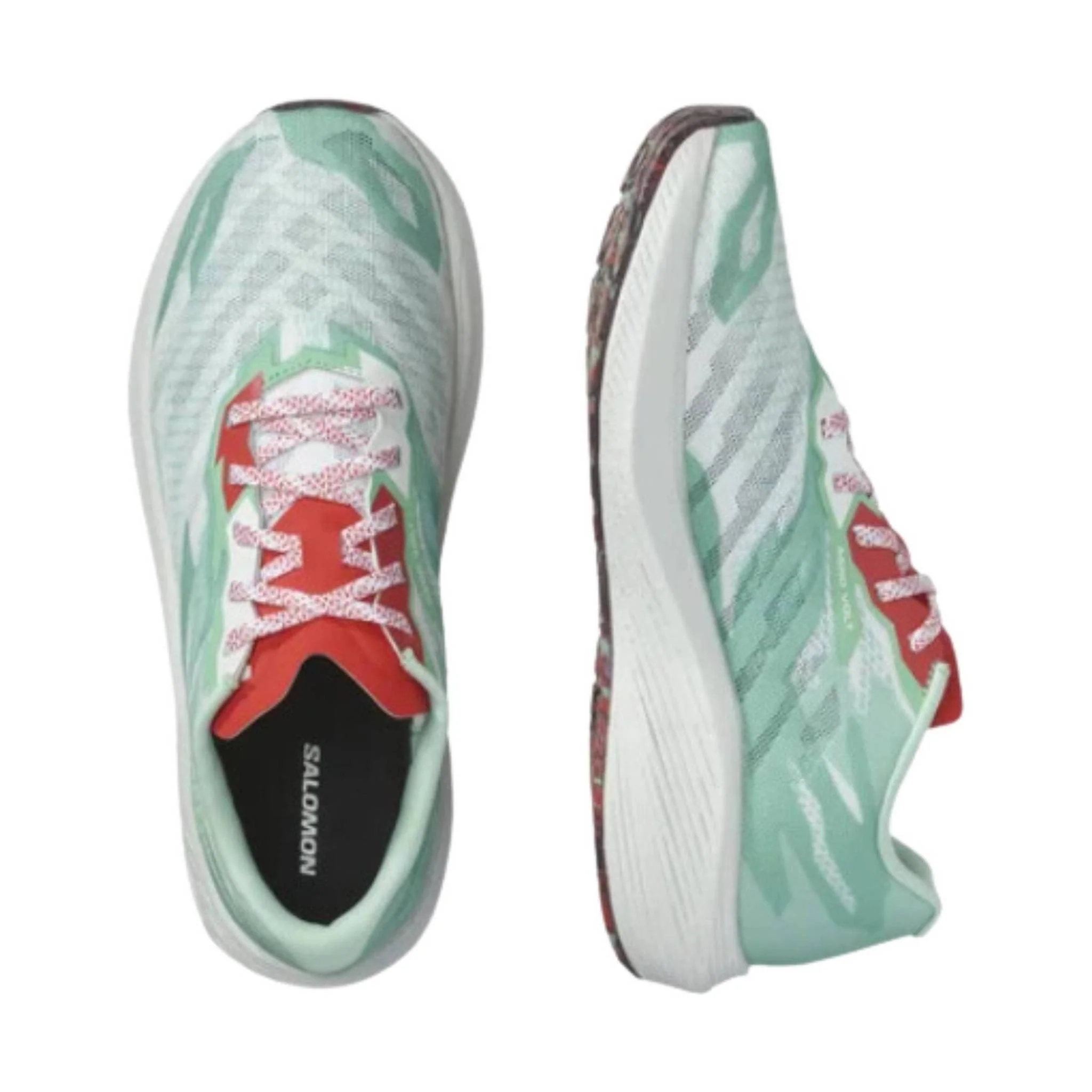 Salomon Women's Aero Volt Running Shoe - Yucca/White/Poppy Red - Image 4