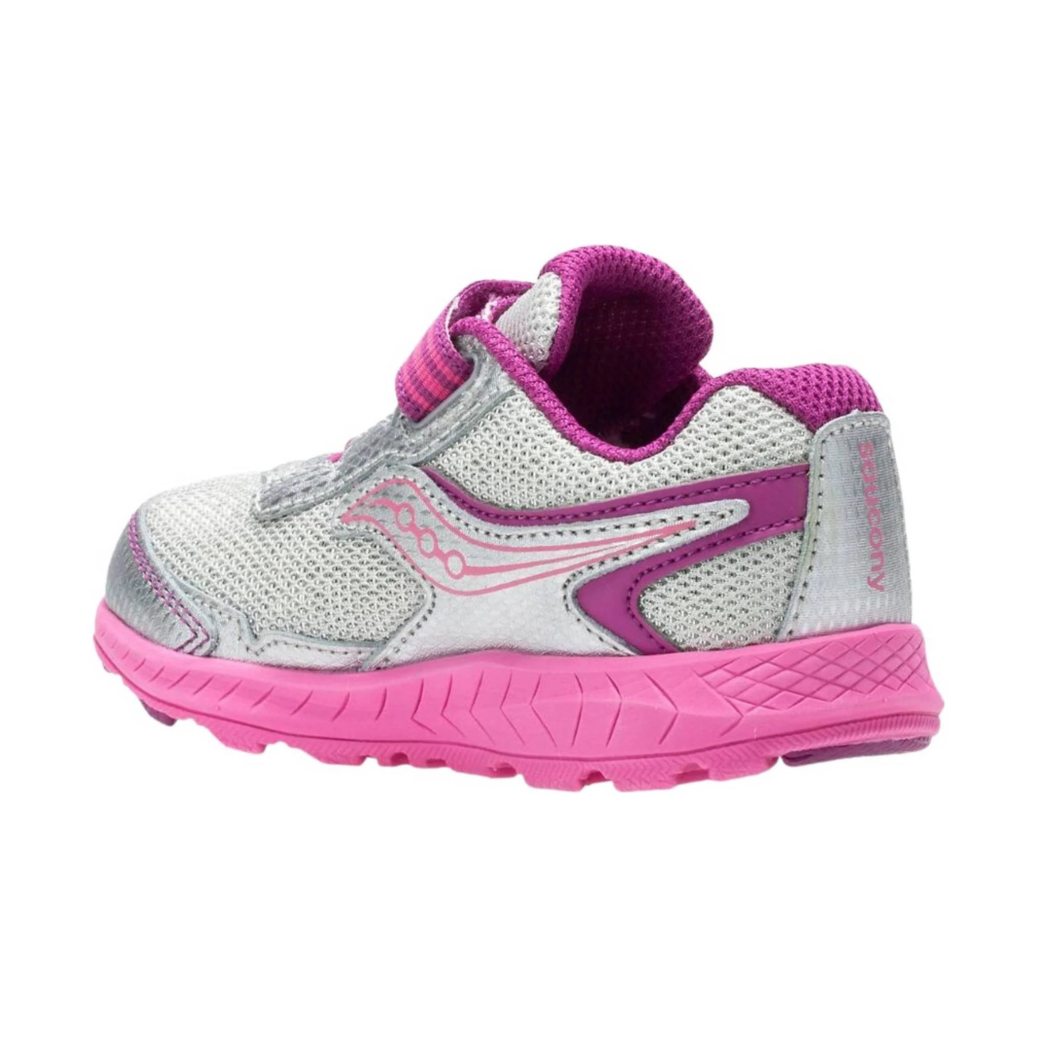 Saucony Kids' Ride 10 Jr Shoe - Silver/Pink - Image 2