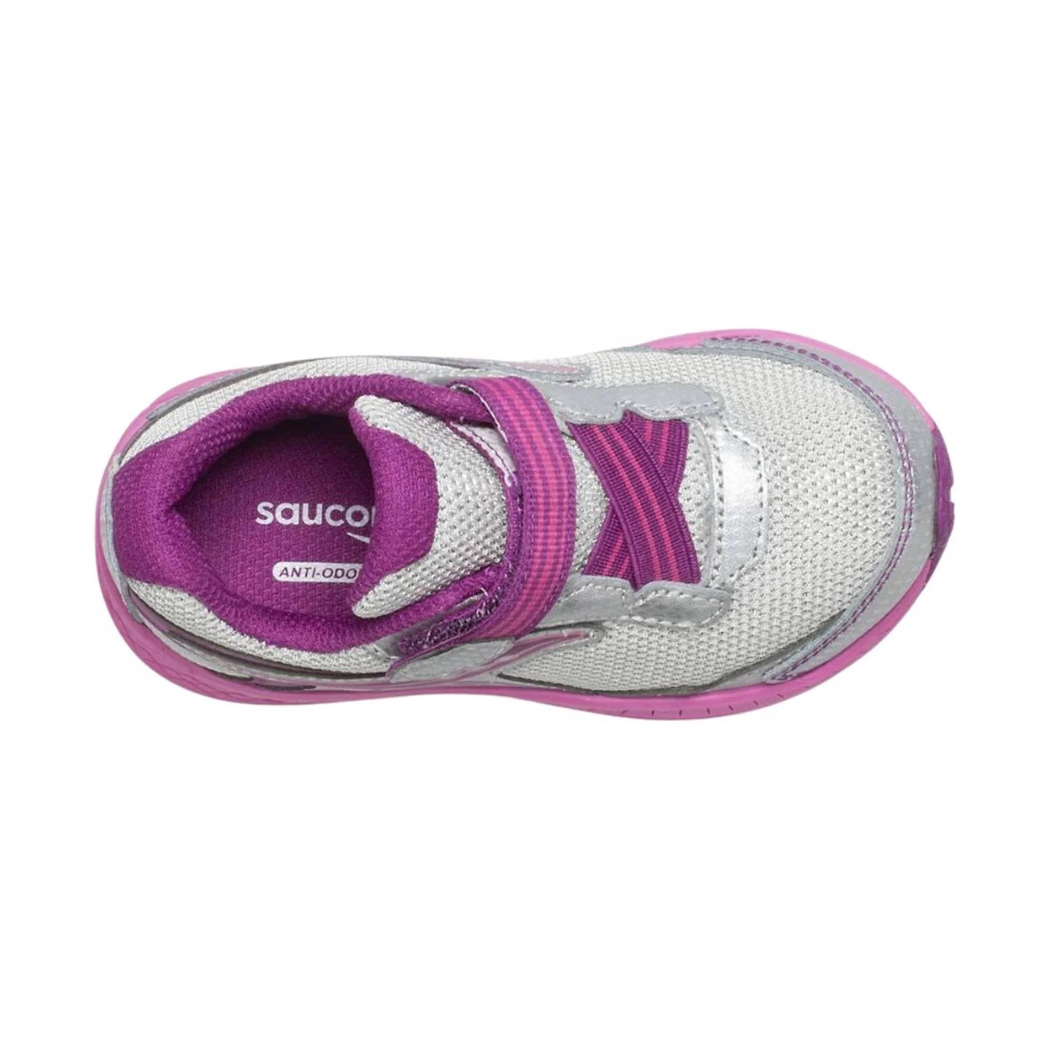 Saucony Kids' Ride 10 Jr Shoe - Silver/Pink - Image 3