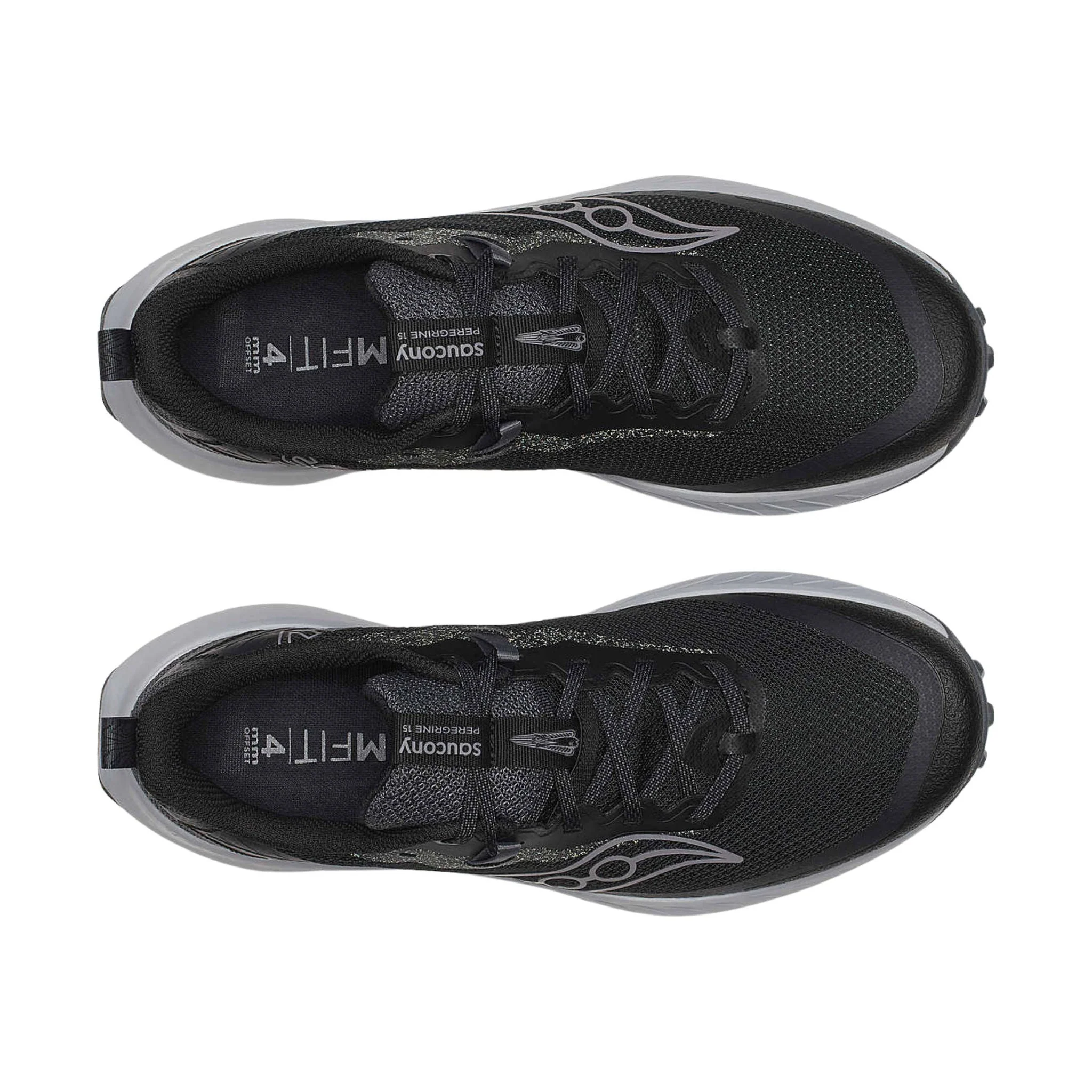 Saucony Men's Peregrine 15 Trail Shoes - Black/Shadow - Image 4