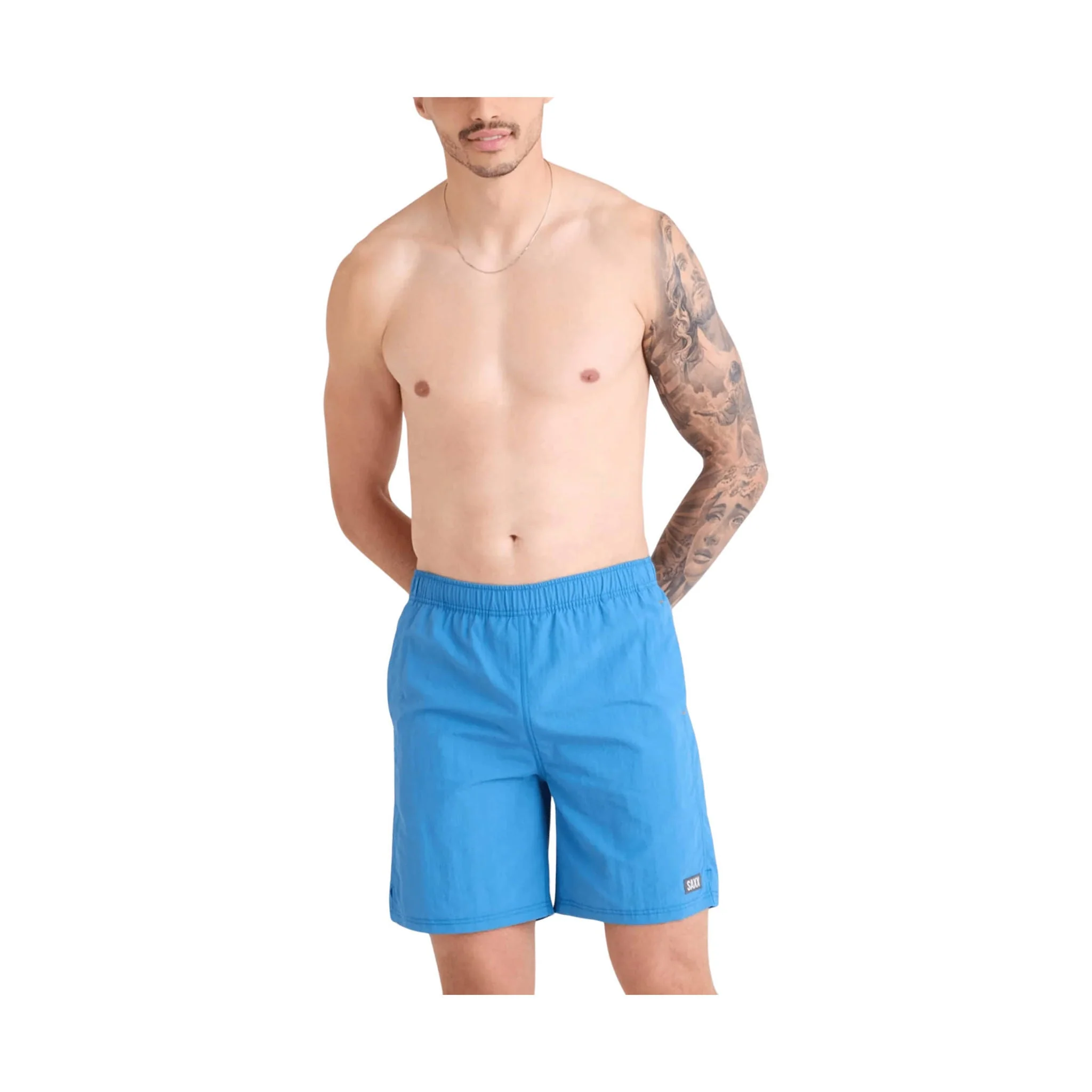 SAXX Men's Go Coastal 2N1 7 Inch Swim Trunks - Lake Blue