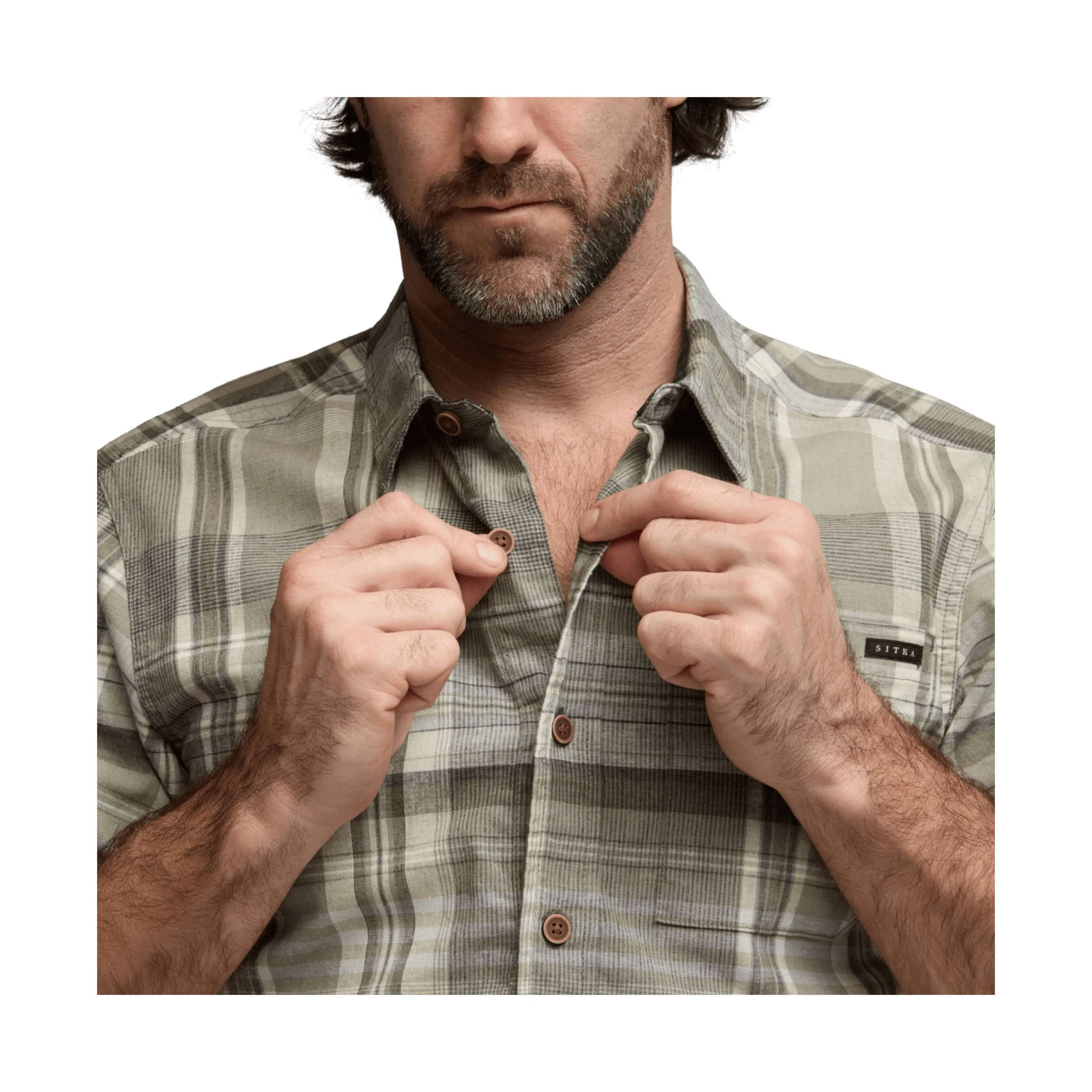 Sitka Men's Ambary SS Shirt - Herb Green Heather - Image 3
