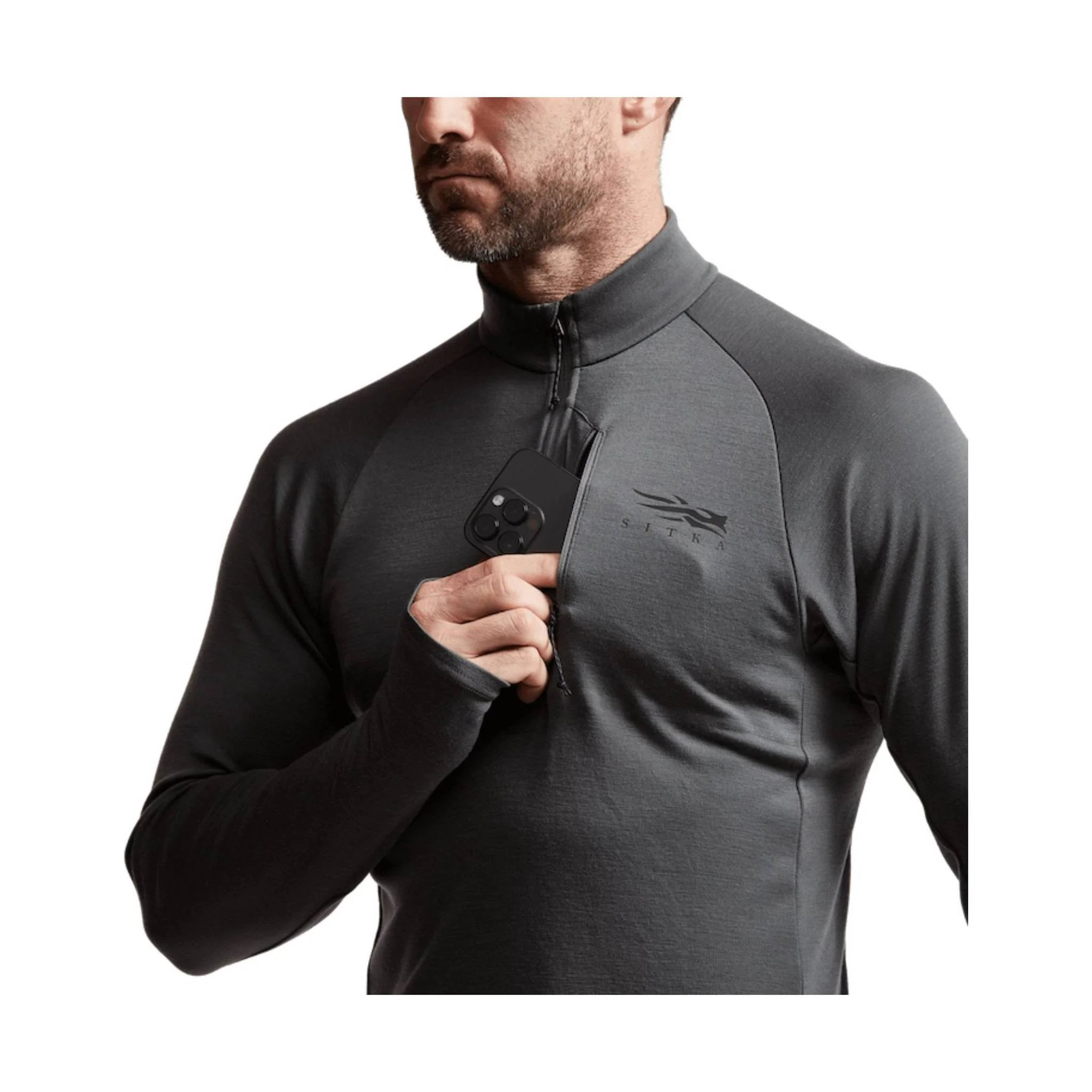 Sitka Men's Core Merino 220 Half Zip Top - Lead - Image 5