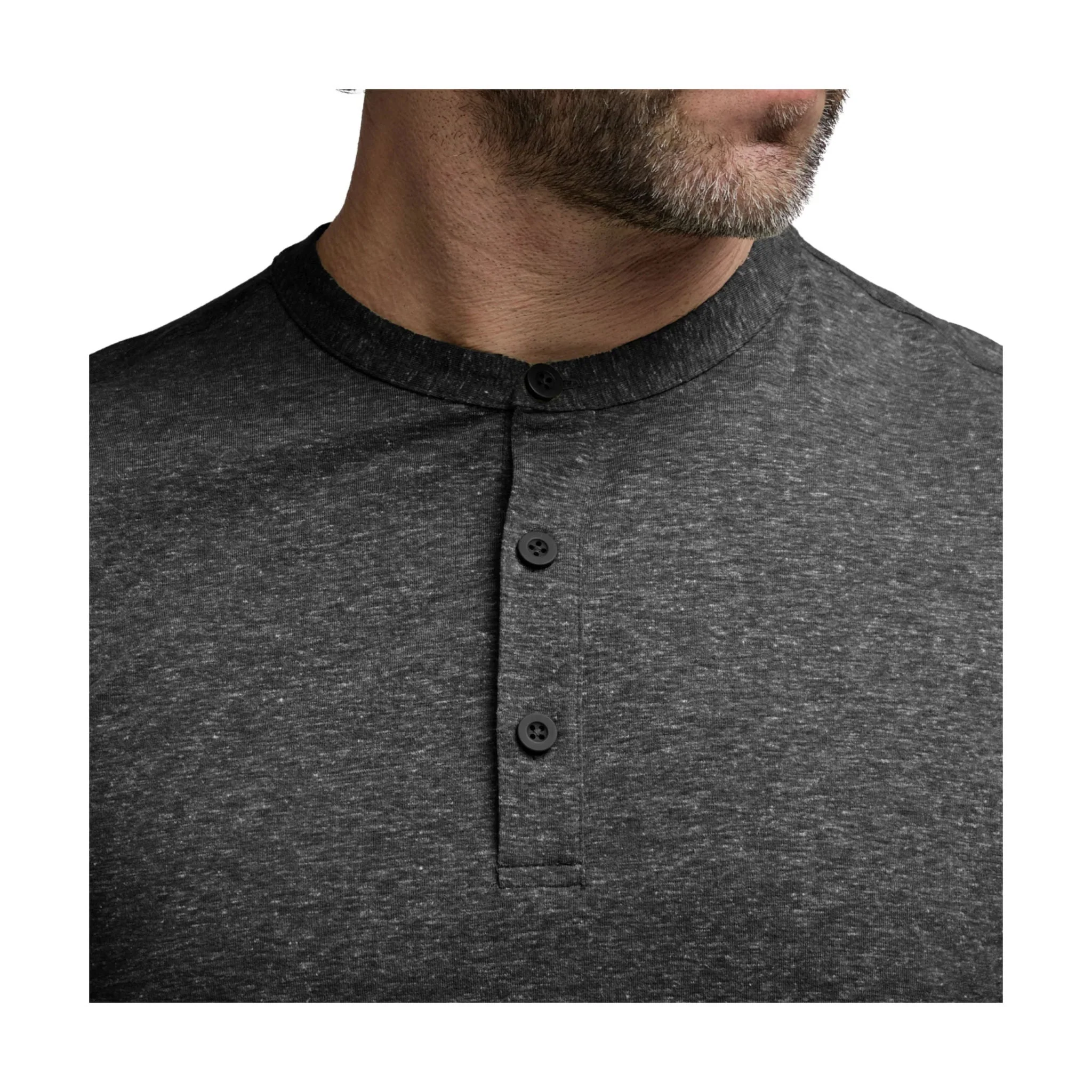 Sitka Men's Essential SS Henley - Obsidian Heather - Image 3