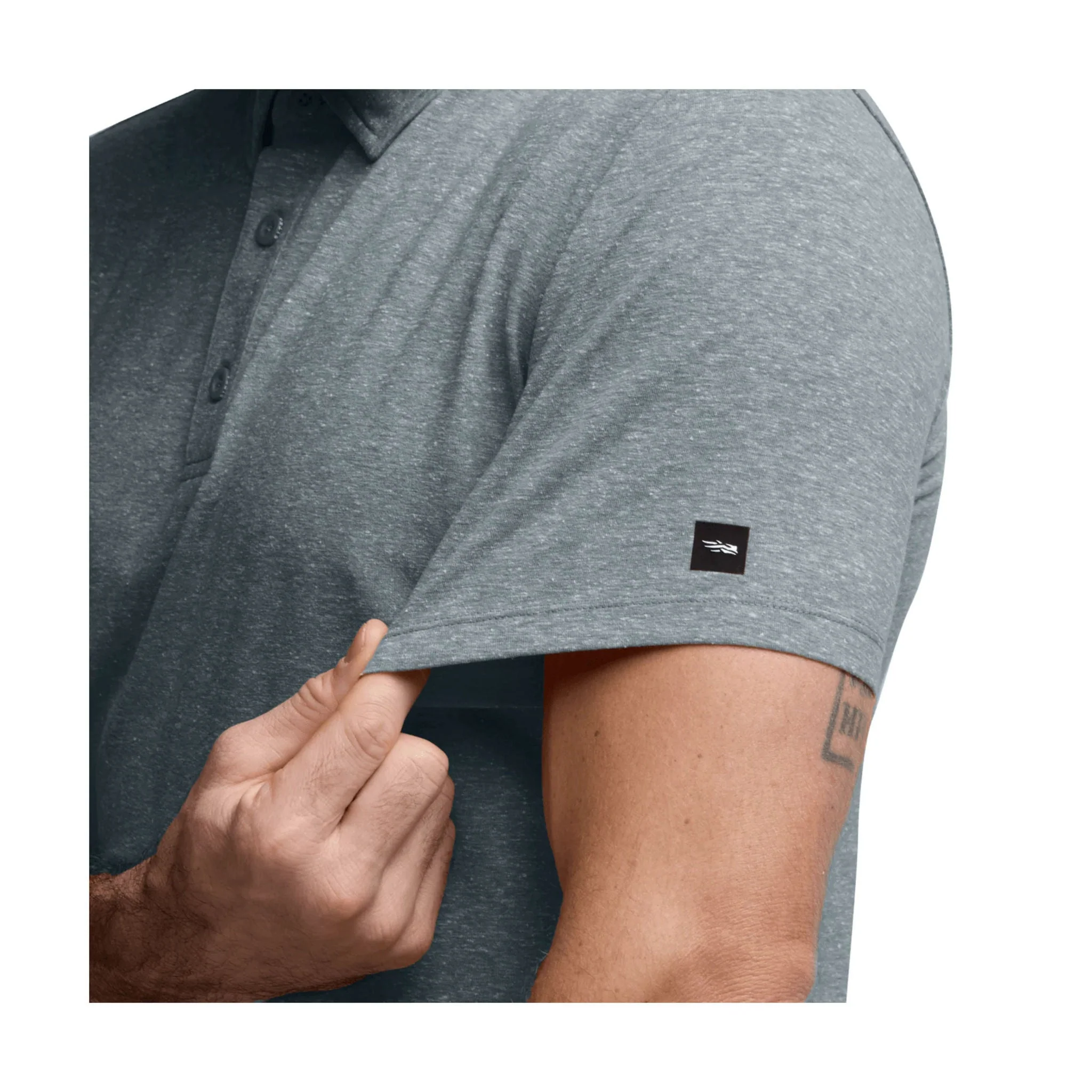 Sitka Men's Essential SS Polo - Bluestone Heather - Image 4